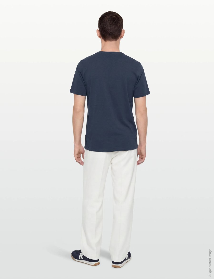 Maison Kitsune - FOX HEAD PATCH REGULAR TEE-SHIRT - kurzärmelige t-shirts - ink blue - 4