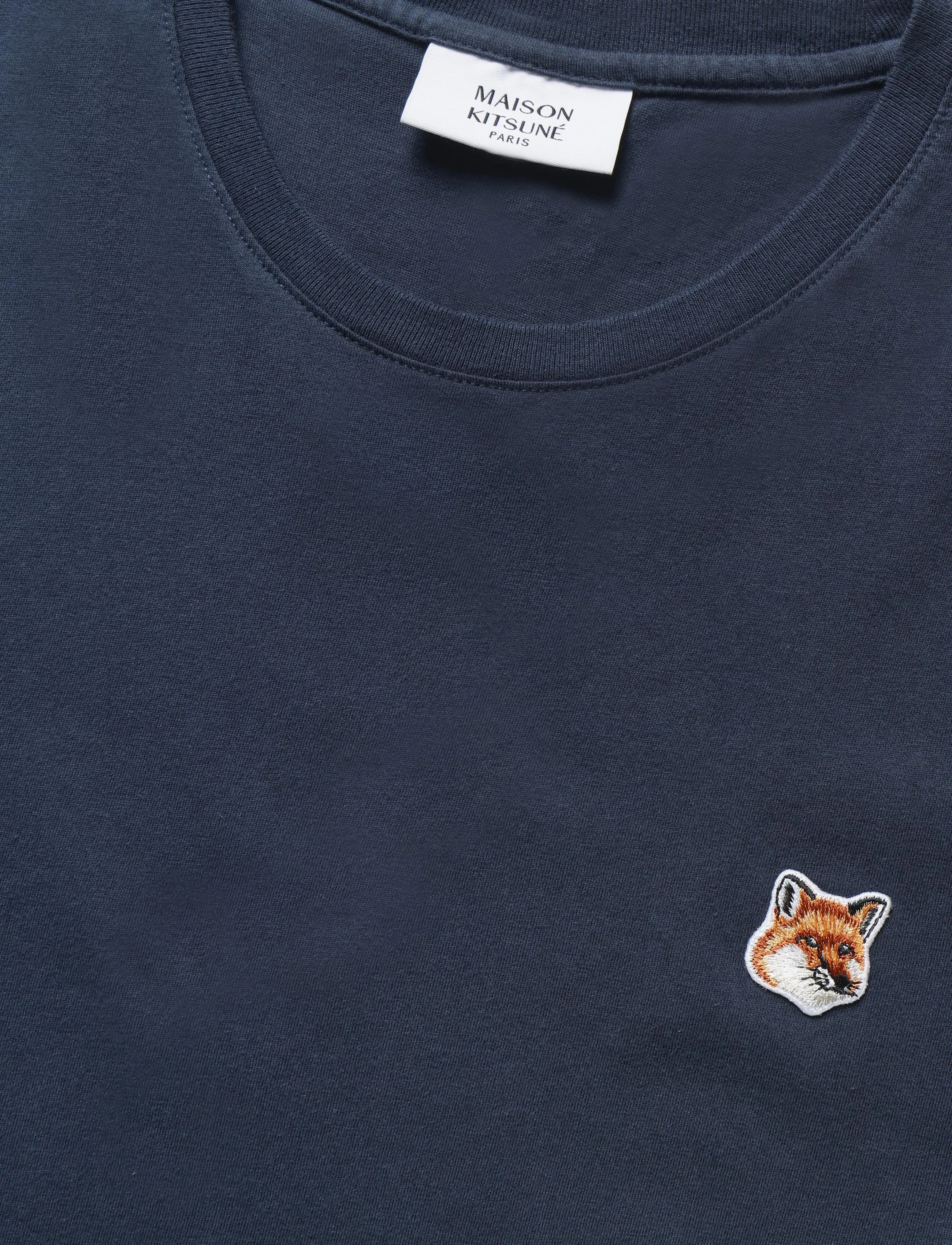 Maison Kitsune - FOX HEAD PATCH REGULAR TEE-SHIRT - short-sleeved t-shirts - ink blue - 5