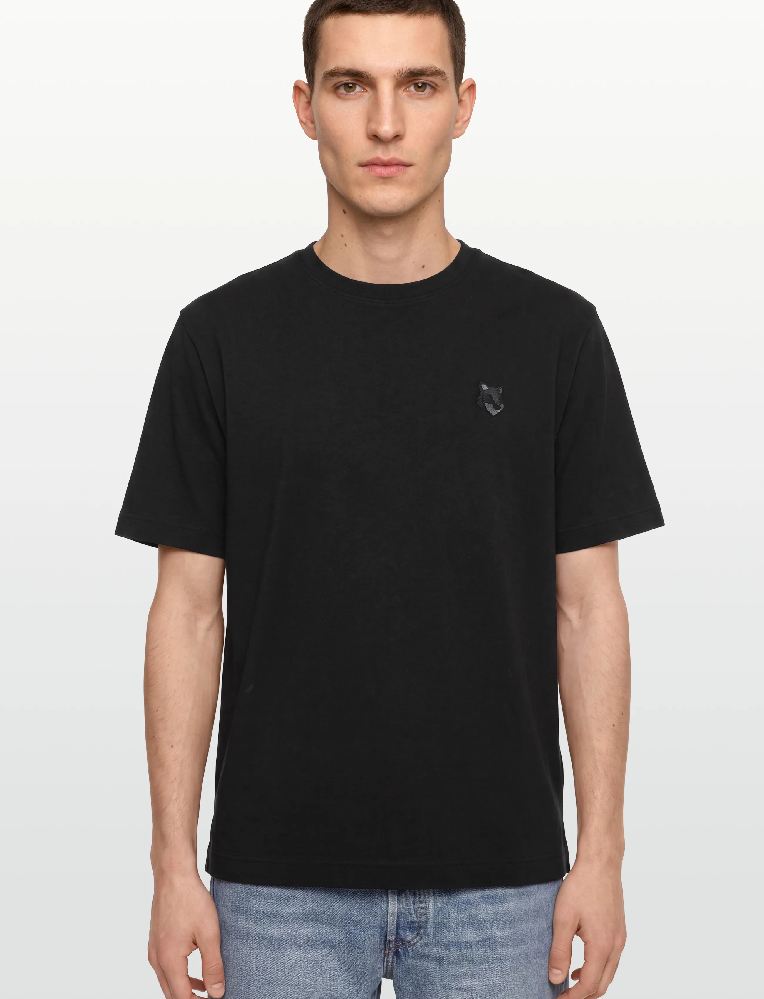 Maison Kitsune - BOLD FOX HEAD PATCH OVERSIZE TEE SHIRT - stutterma bolir - black - 3