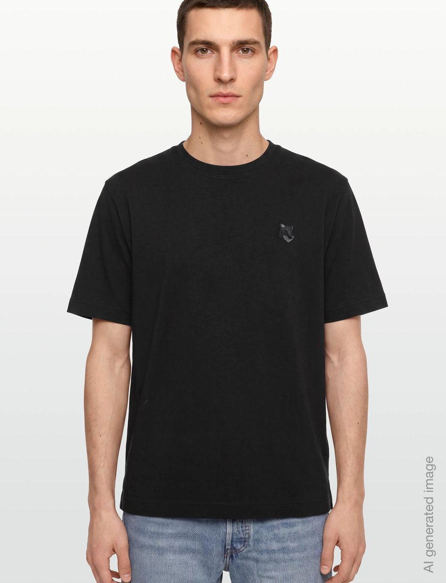 Maison Kitsune - BOLD FOX HEAD PATCH OVERSIZE TEE SHIRT - short-sleeved t-shirts - black - 3