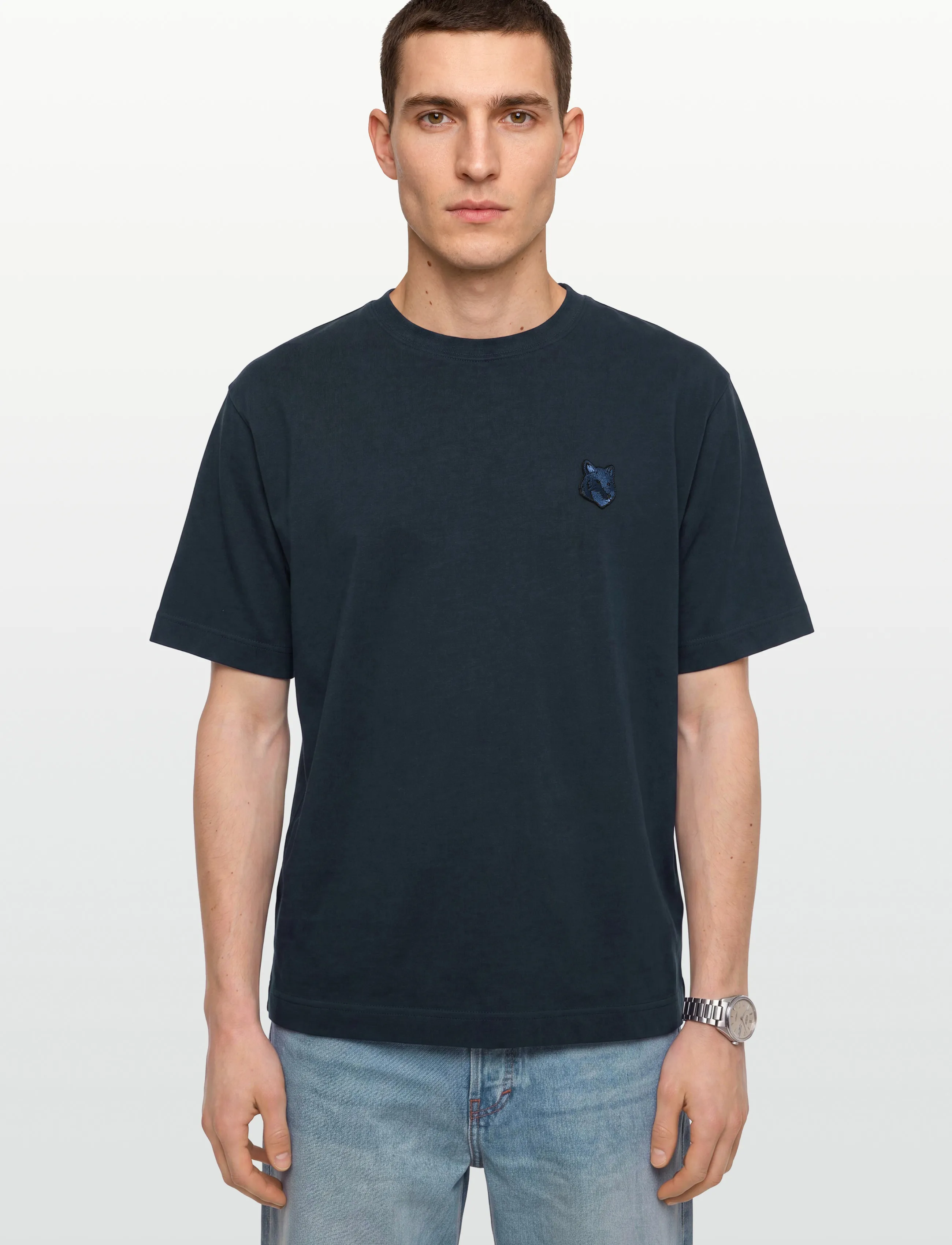 Maison Kitsune - BOLD FOX HEAD PATCH OVERSIZE TEE SHIRT - kortærmede t-shirts - deep navy - 3