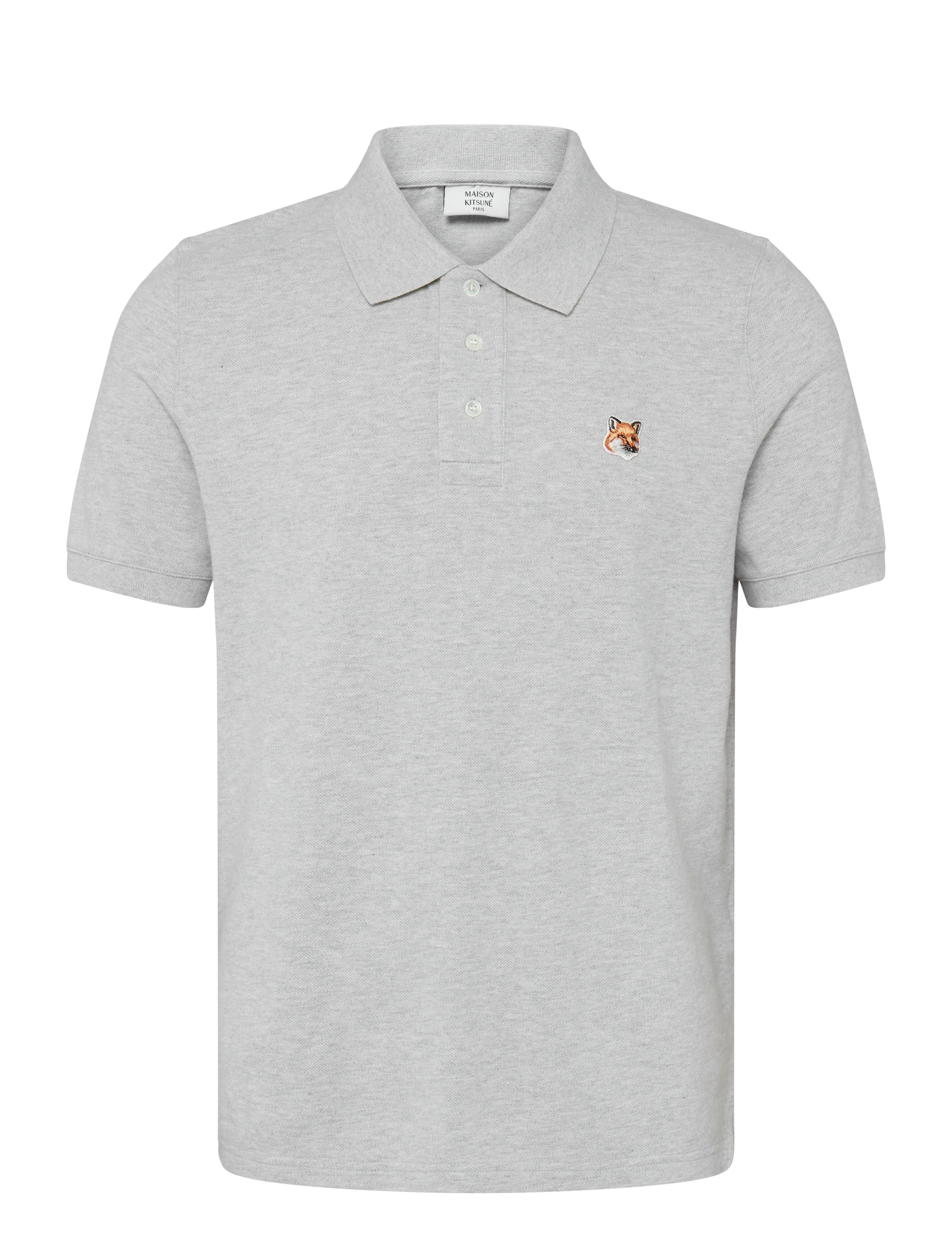 Maison Kitsune FOX HEAD PATCH REGULAR POLO - Stickade pikéer - LIGHT GREY MELANGE / grey