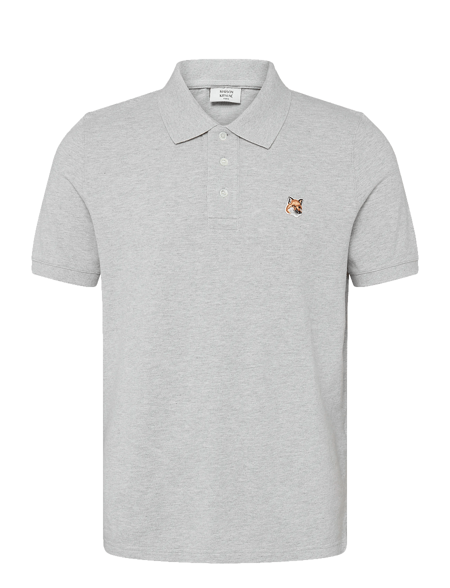 Maison Kitsune - FOX HEAD PATCH REGULAR POLO - polostrik - light grey melange - 1