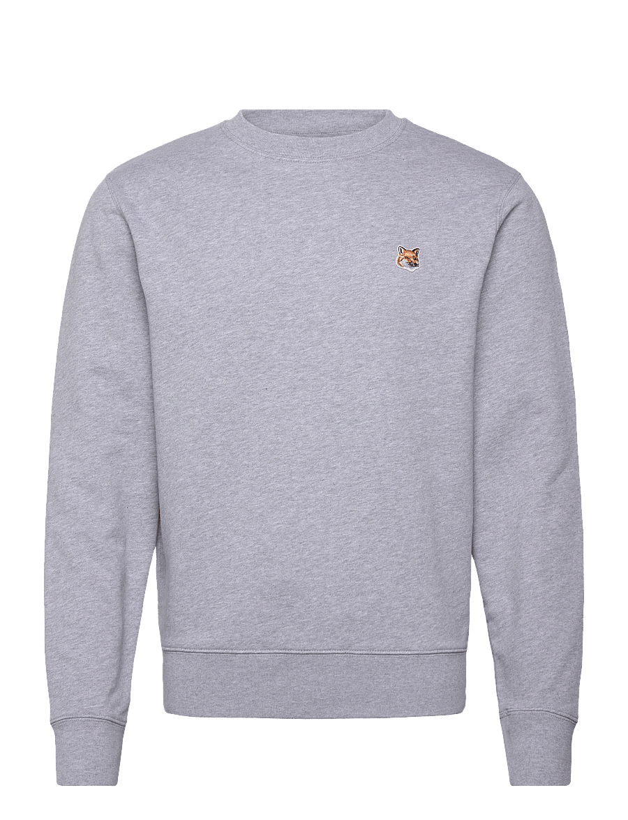 Maison Kitsune - FOX HEAD PATCH REGULAR SWEATSHIRT - sweatshirts - lightgreymelange - 1