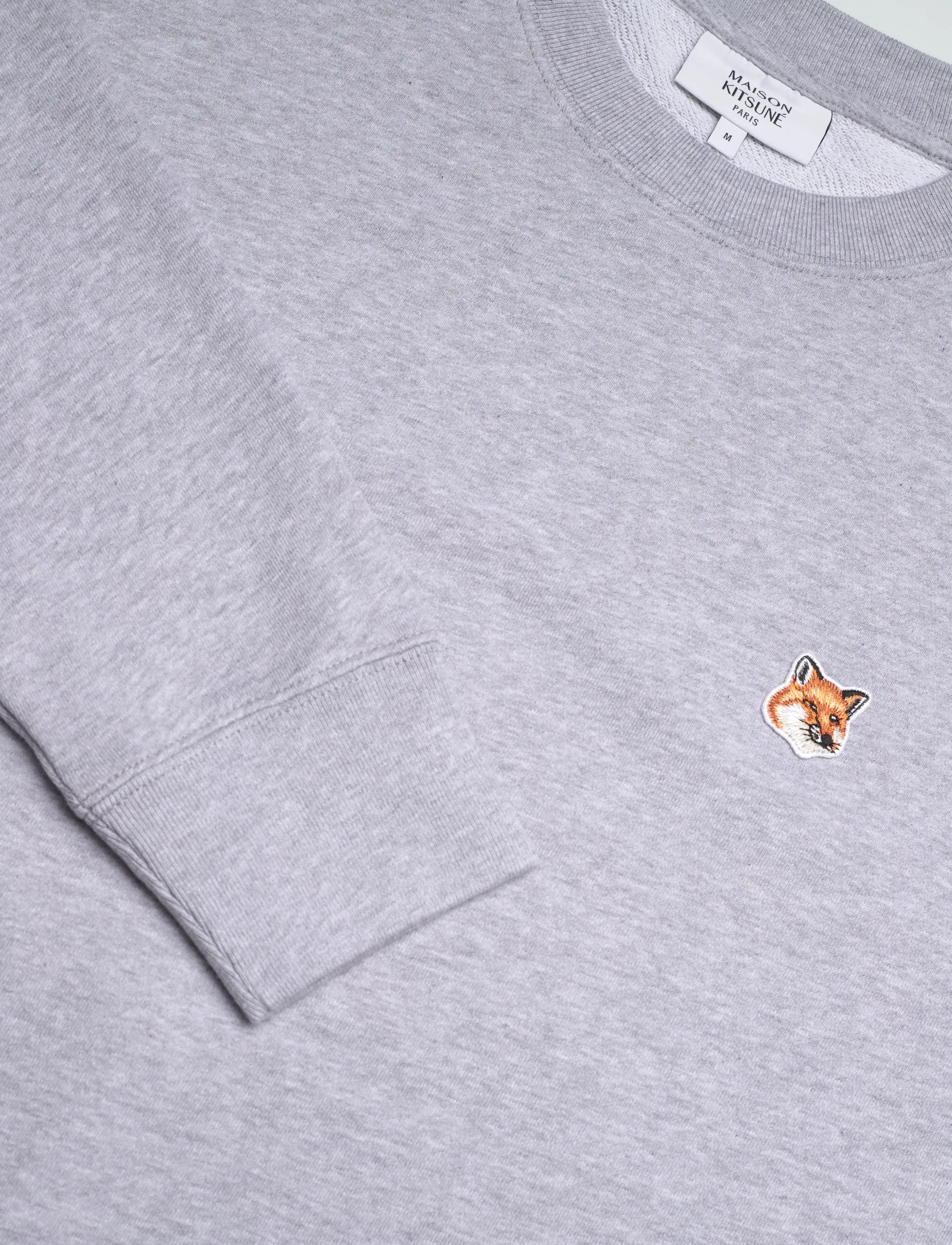 Maison Kitsune - FOX HEAD PATCH REGULAR SWEATSHIRT - rõivad - lightgreymelange - 5