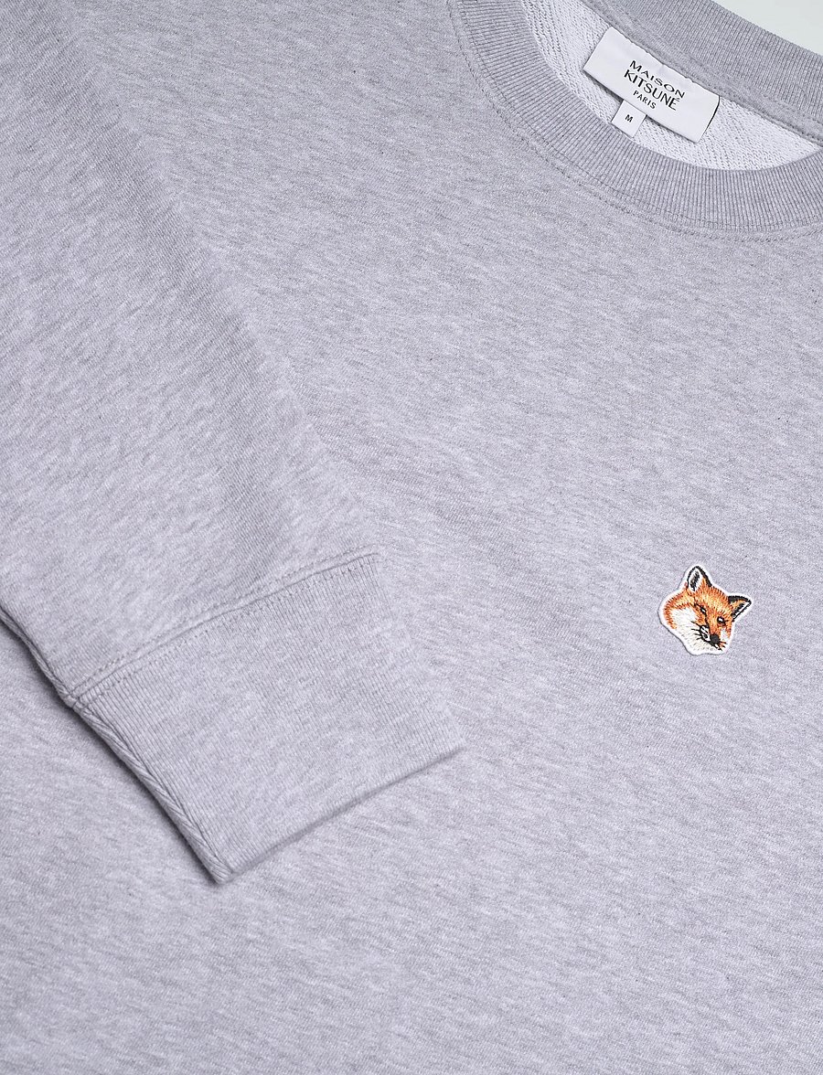 Maison Kitsune - FOX HEAD PATCH REGULAR SWEATSHIRT - sweatshirts - lightgreymelange - 5