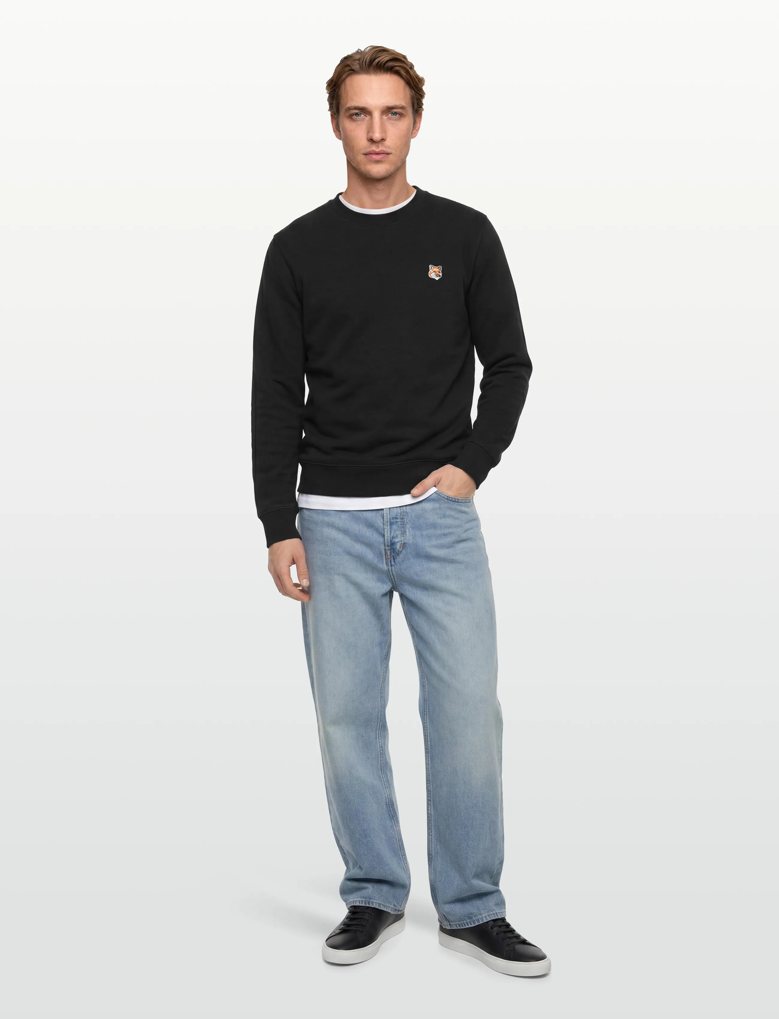 Maison Kitsune FOX HEAD PATCH REGULAR SWEATSHIRT - Sweatshirts - BLACK / black