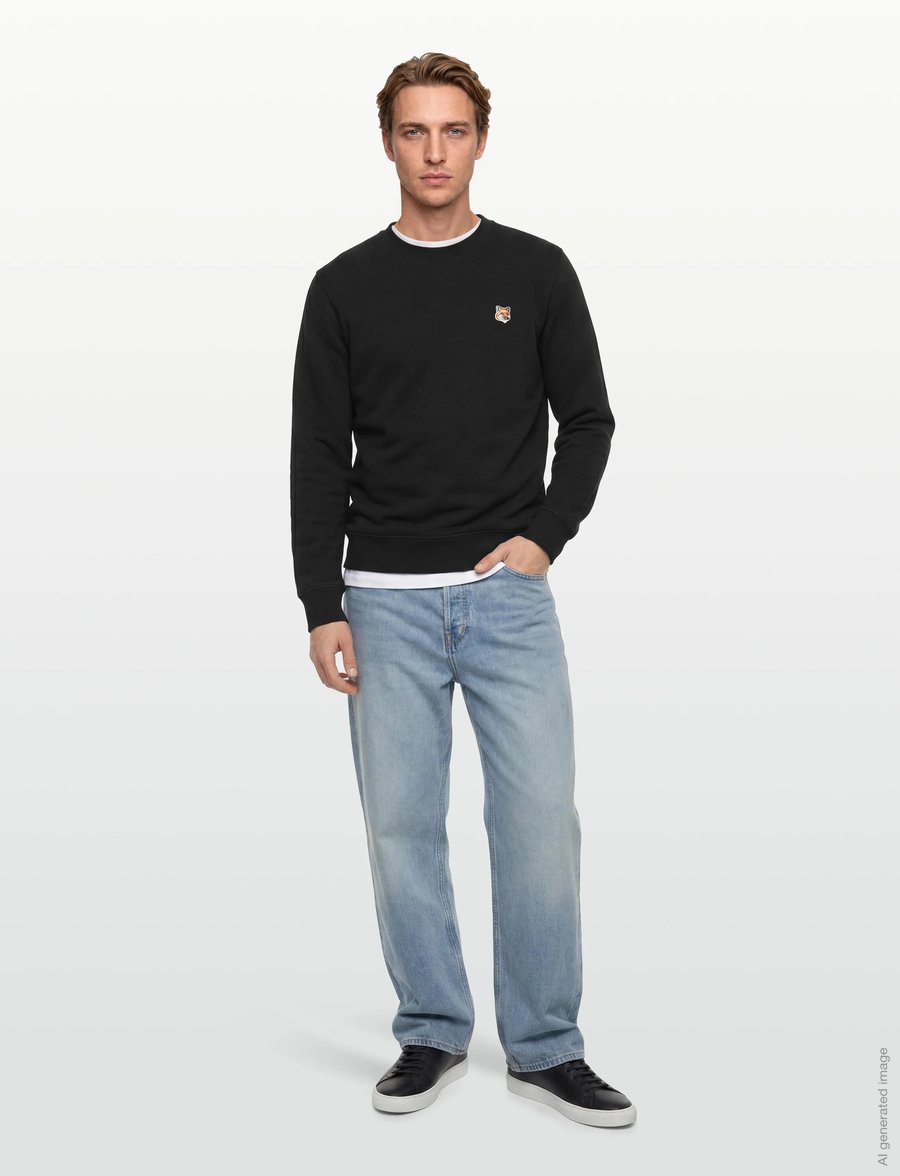 Maison Kitsune - FOX HEAD PATCH REGULAR SWEATSHIRT - sweatshirts - black - 0