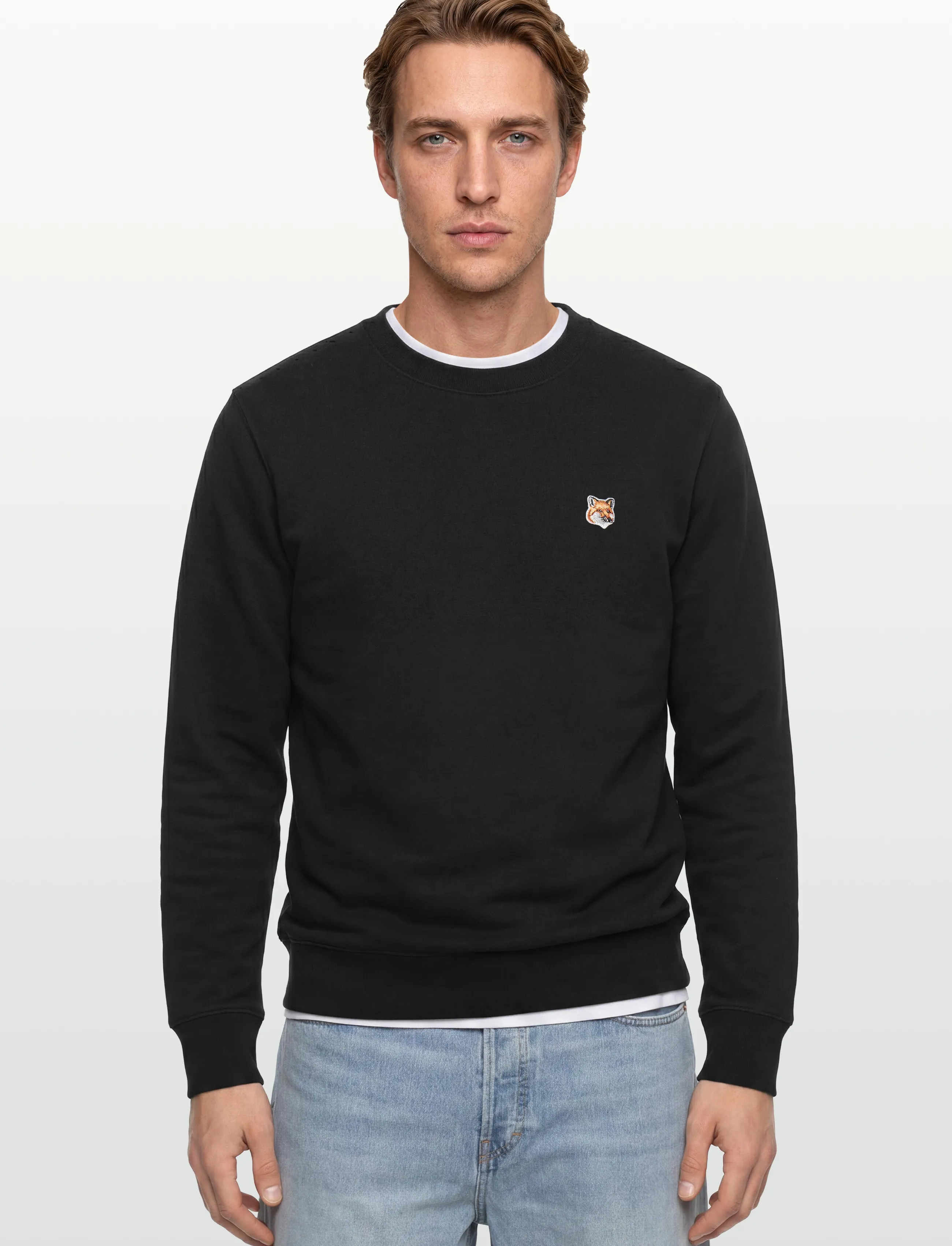 Maison Kitsune - FOX HEAD PATCH REGULAR SWEATSHIRT - black - 3
