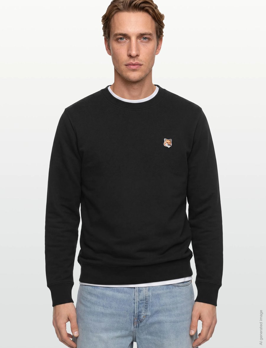 Maison Kitsune - FOX HEAD PATCH REGULAR SWEATSHIRT - sweatshirts - black - 3