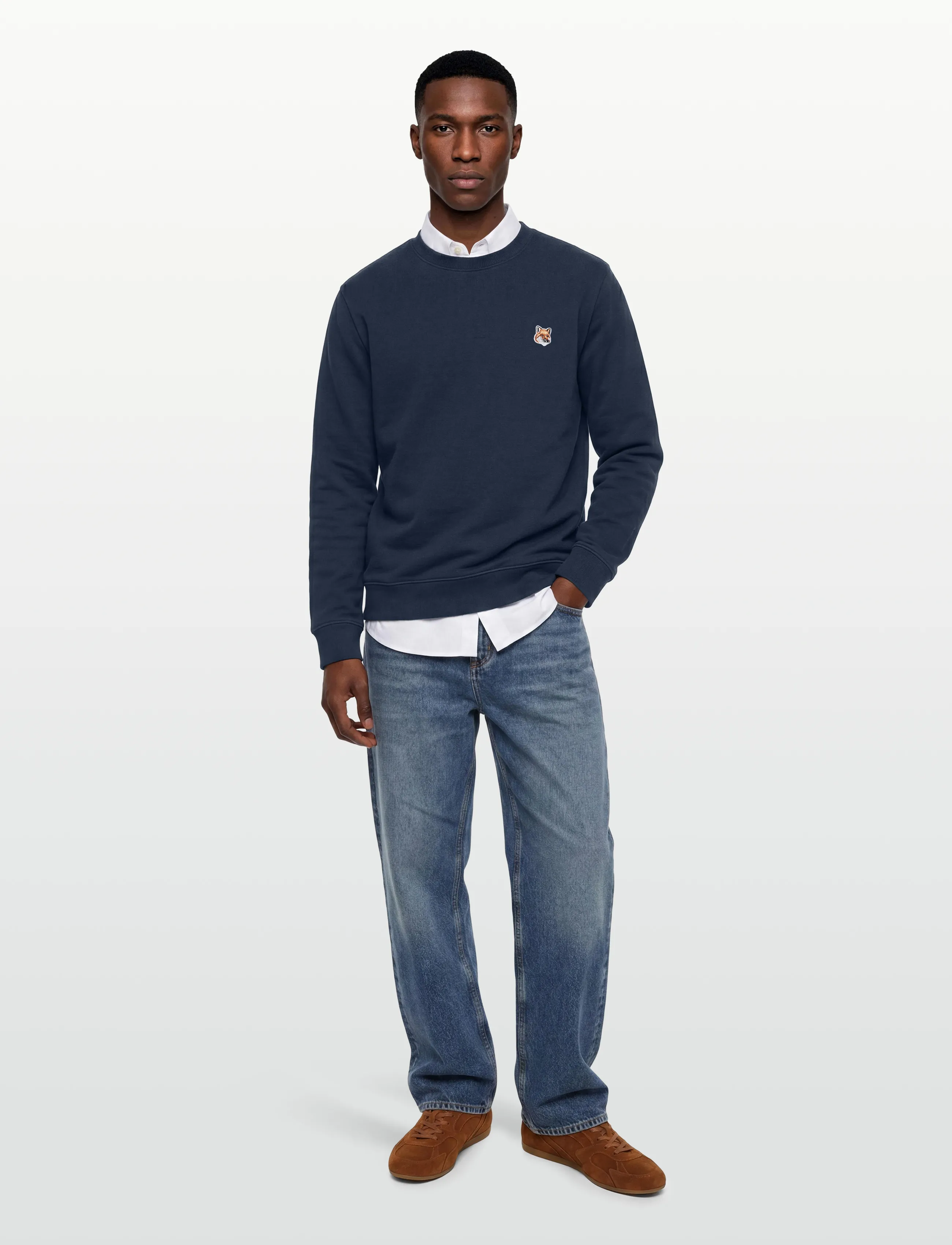 Maison Kitsune FOX HEAD PATCH REGULAR SWEATSHIRT - Fitness & Løb - INK BLUE / navy