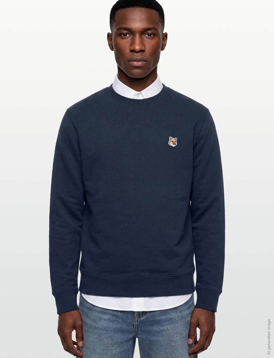 Maison Kitsune - FOX HEAD PATCH REGULAR SWEATSHIRT - sweatshirts - ink blue - 3