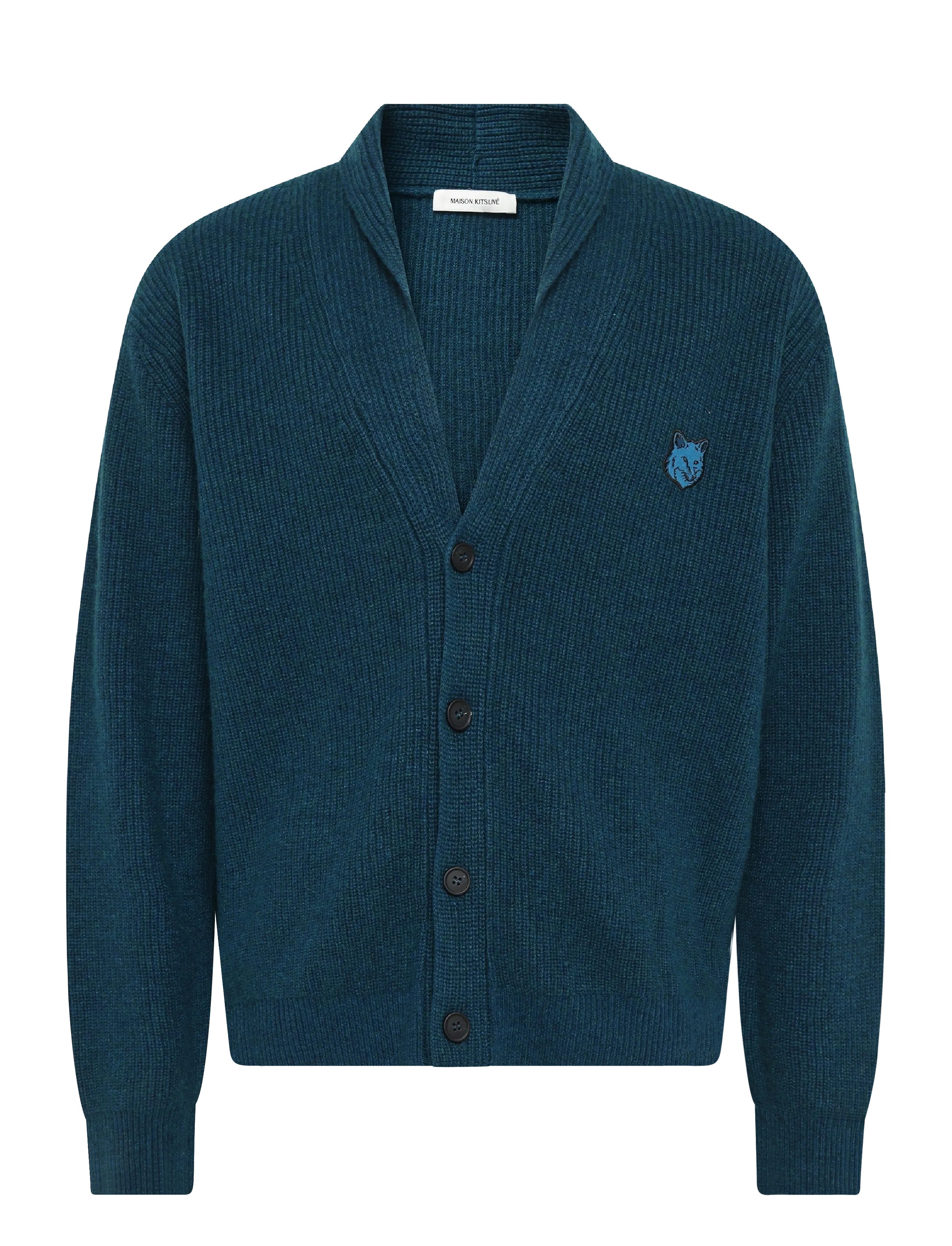 Maison Kitsune BOLD FOX HEAD PATCH COMFORT RIBBED CARDIGAN - Strickmode - SAPPHIRE / blue