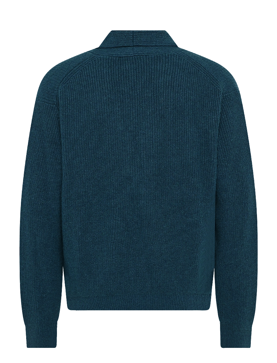 Maison Kitsune - BOLD FOX HEAD PATCH COMFORT RIBBED CARDIGAN - cardigans - sapphire - 2
