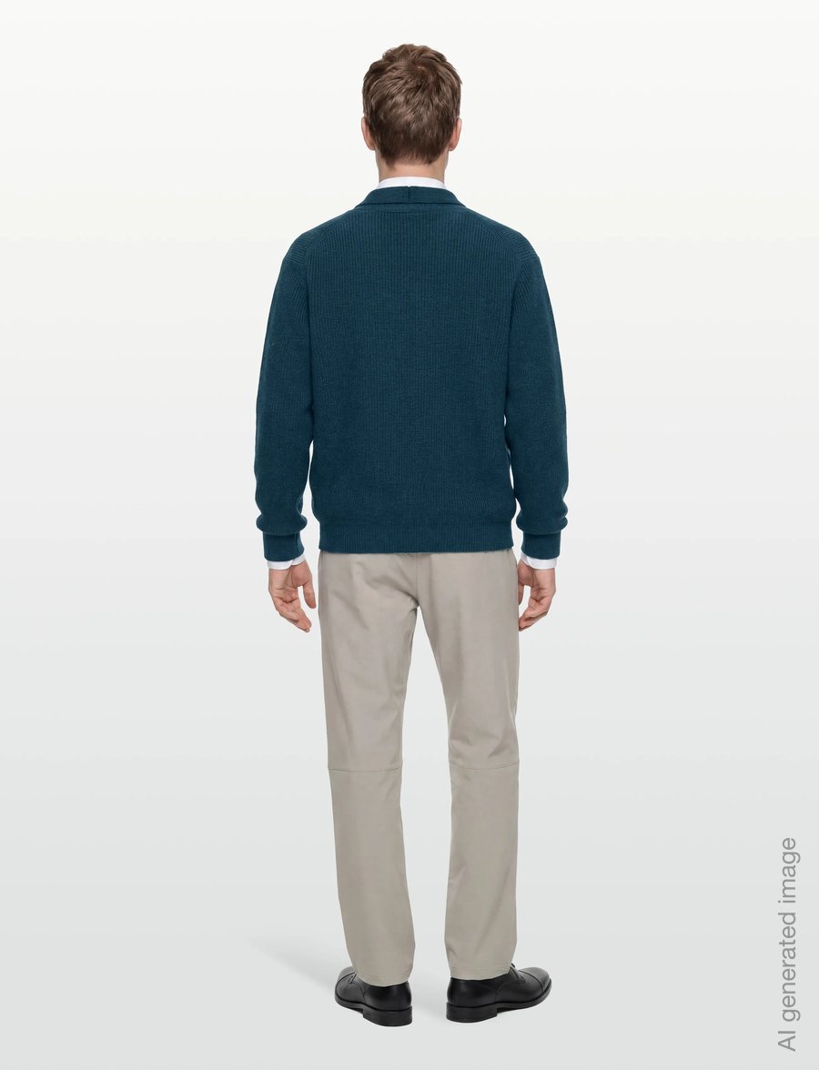 Maison Kitsune - BOLD FOX HEAD PATCH COMFORT RIBBED CARDIGAN - cardigans - sapphire - 4