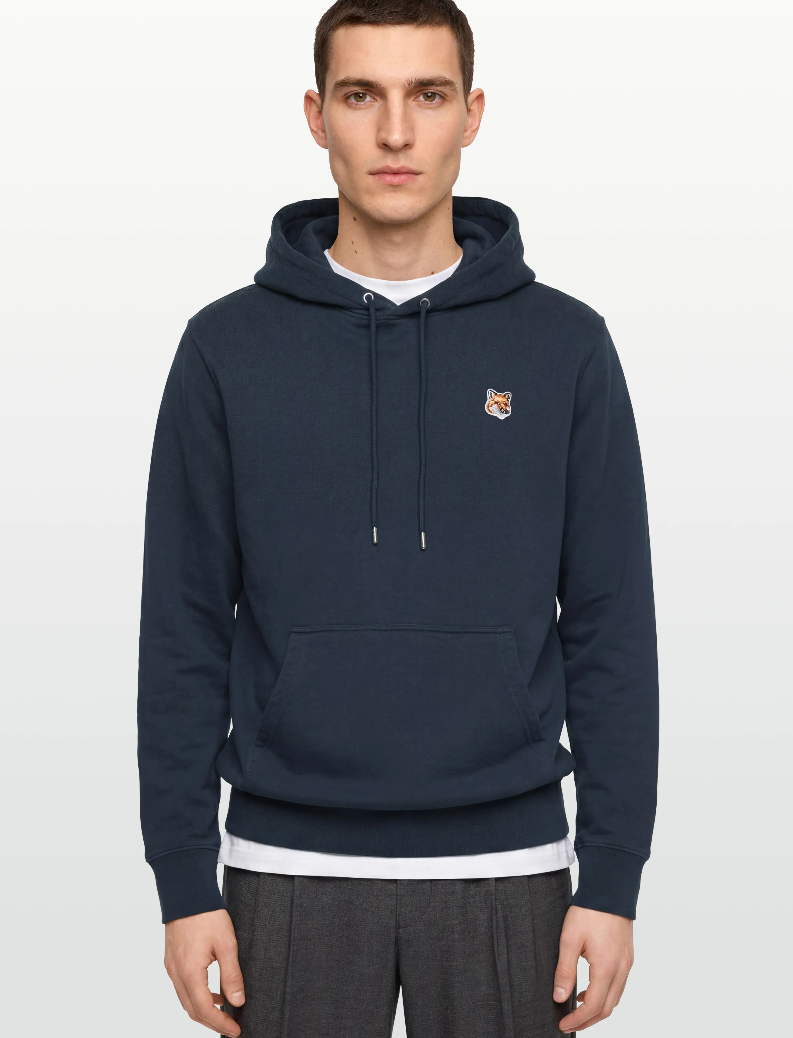 Maison Kitsune - FOX HEAD PATCH REGULAR HOODIE - hoodies - ink blue - 3