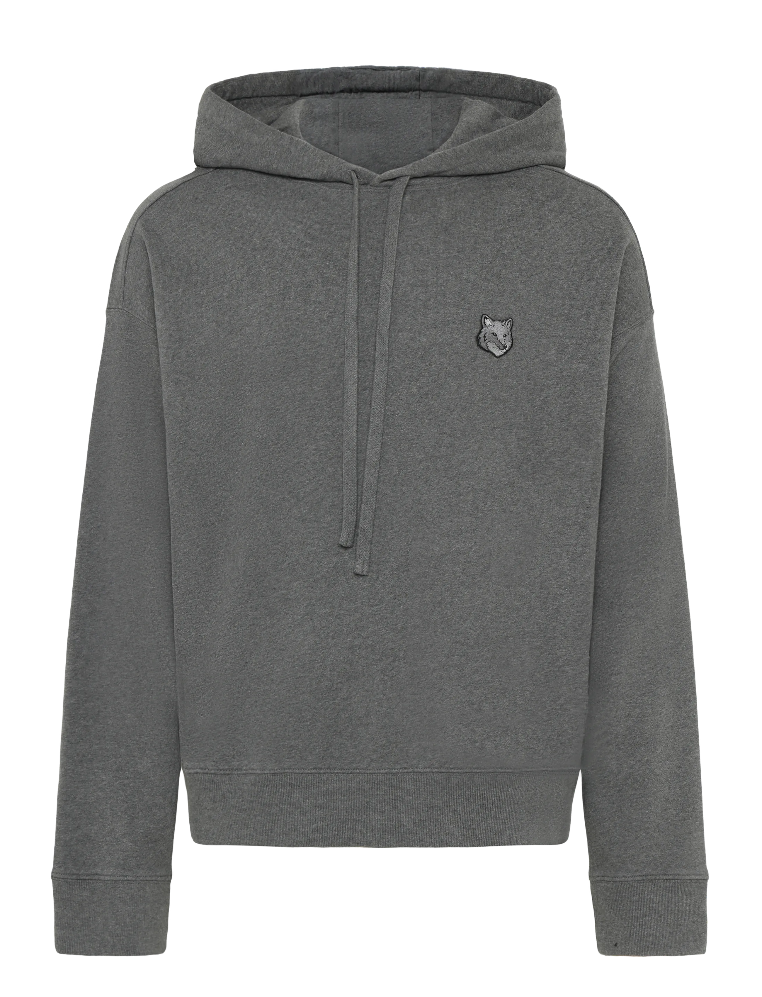 Maison Kitsune - BOLD FOX HEAD PATCH OVERSIZE HOODIE - dark grey melange - 1