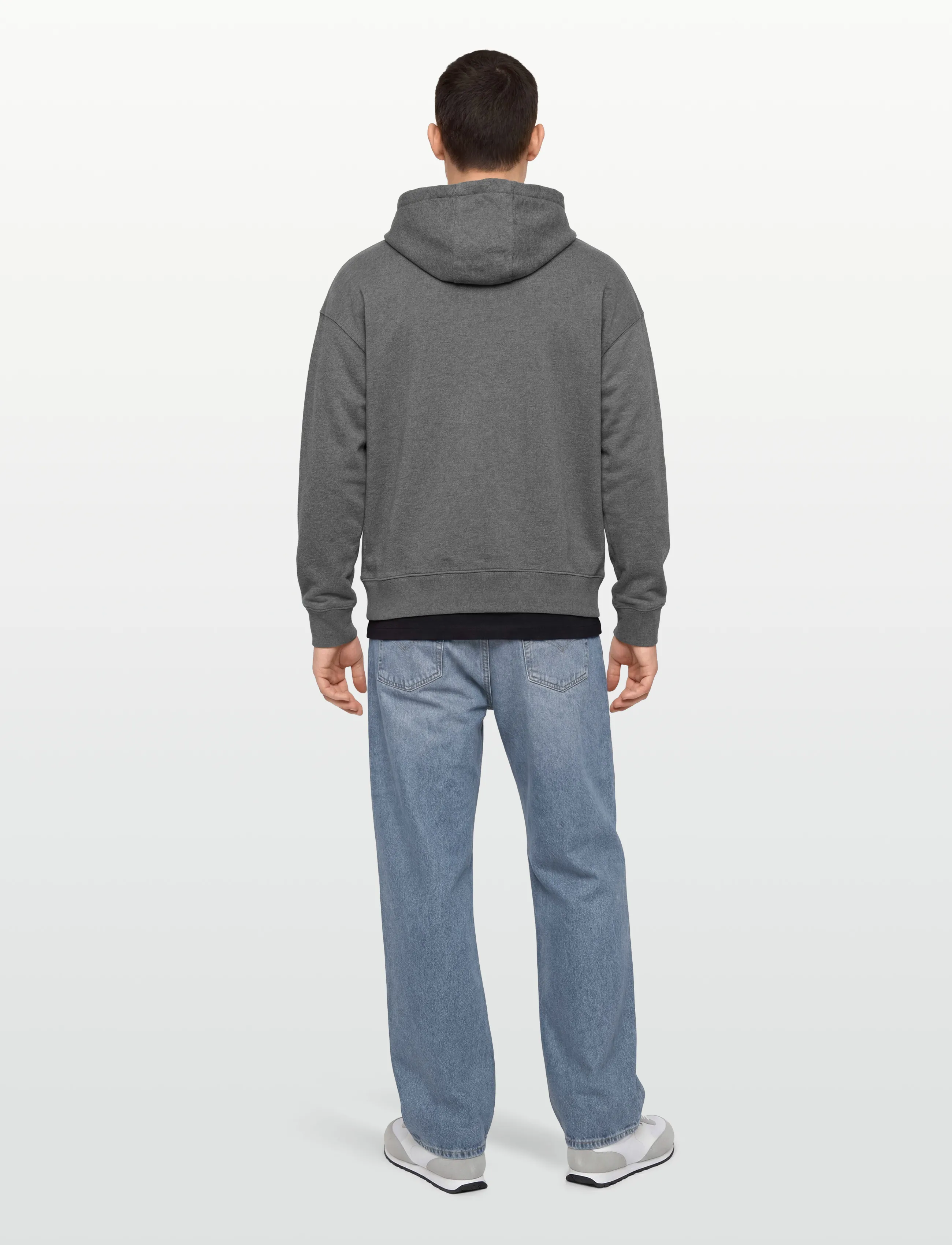 Maison Kitsune - BOLD FOX HEAD PATCH OVERSIZE HOODIE - dark grey melange - 4