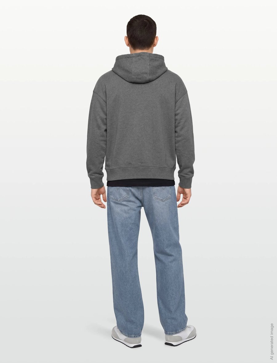 Maison Kitsune - BOLD FOX HEAD PATCH OVERSIZE HOODIE - hoodies - dark grey melange - 4