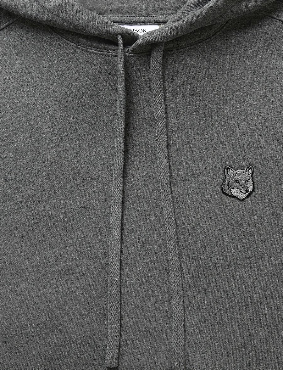 Maison Kitsune - BOLD FOX HEAD PATCH OVERSIZE HOODIE - hoodies - dark grey melange - 5