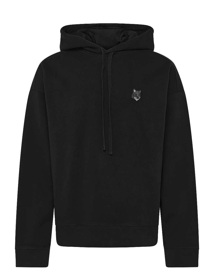 Maison Kitsune - BOLD FOX HEAD PATCH OVERSIZE HOODIE - hettegensere - black - 0