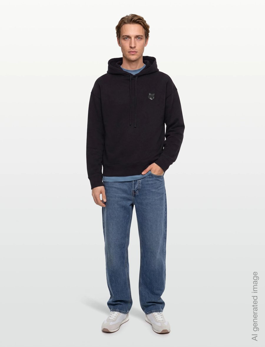 Maison Kitsune - BOLD FOX HEAD PATCH OVERSIZE HOODIE - hoodies - black - 0