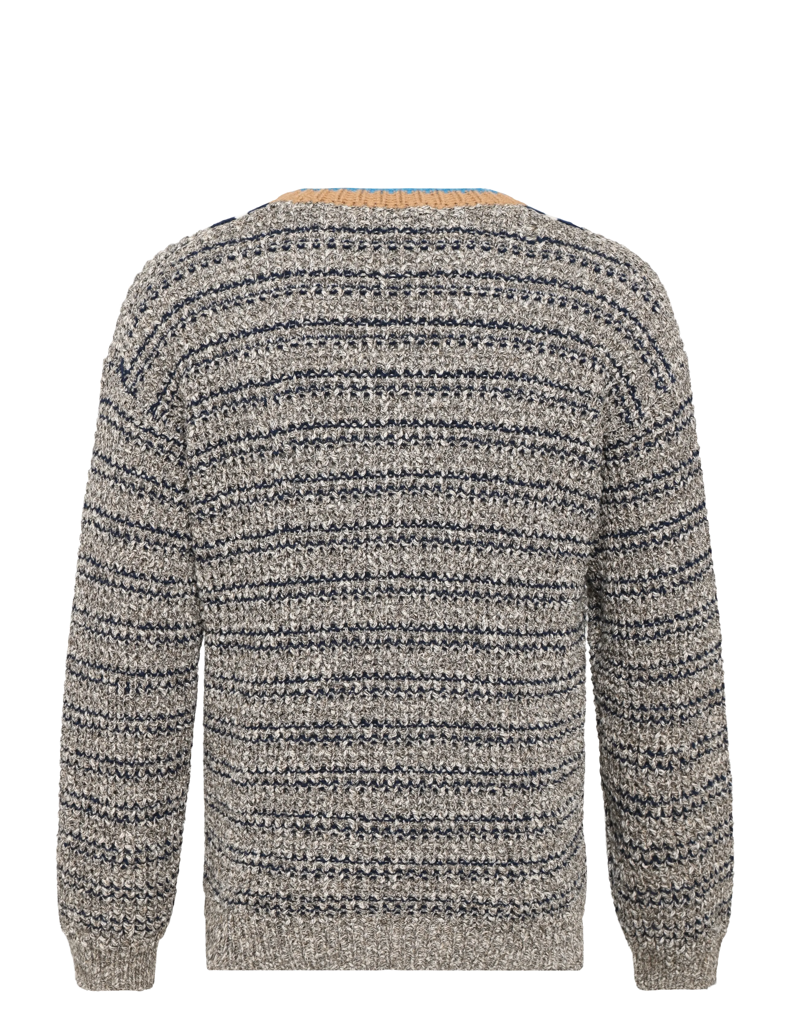 Maison Kitsune - BOLD FOX HEAD CRAFTY COMFORT JUMPER - v-kaelusega - black/white/beige - 2