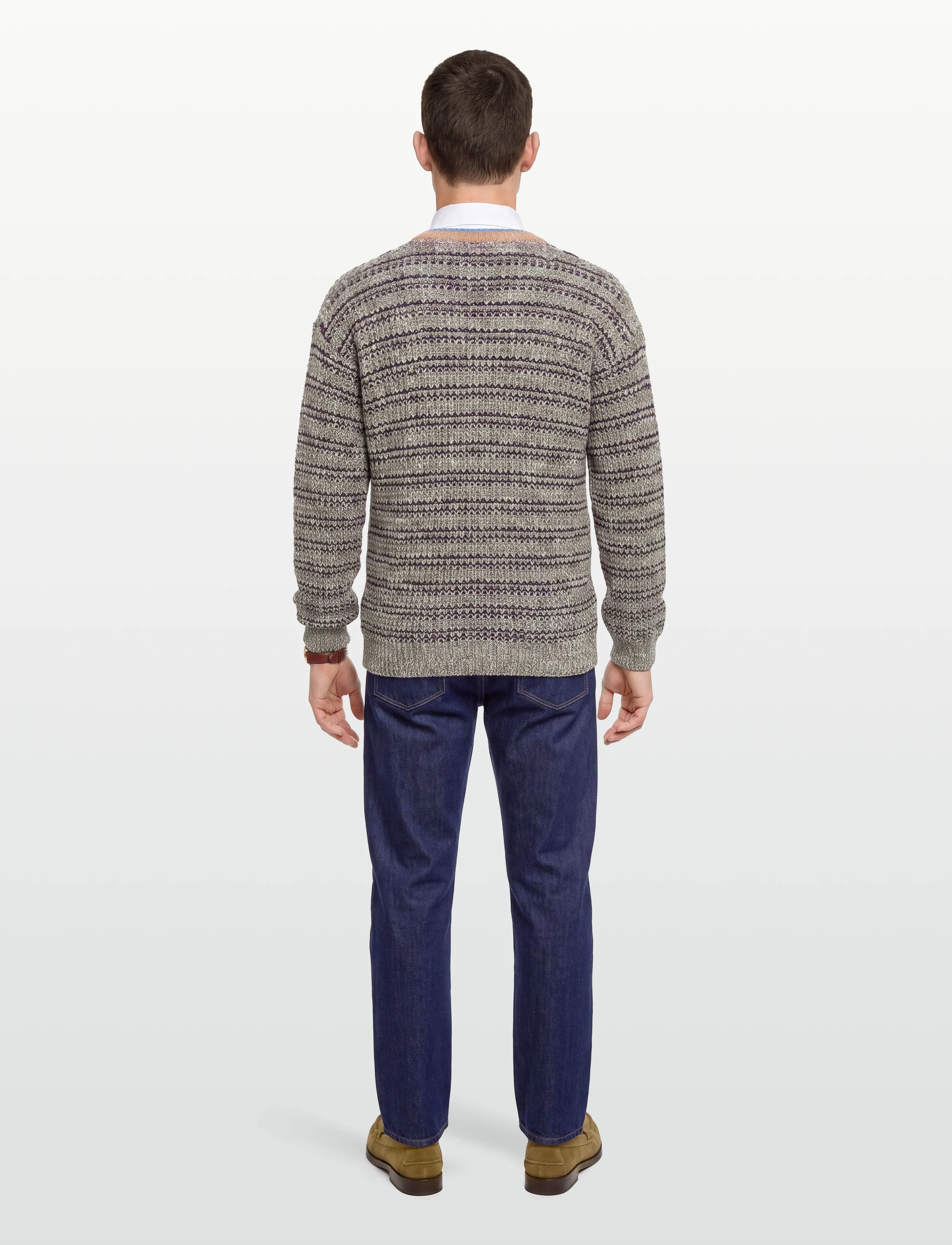 Maison Kitsune - BOLD FOX HEAD CRAFTY COMFORT JUMPER - v-kaelusega - black/white/beige - 4