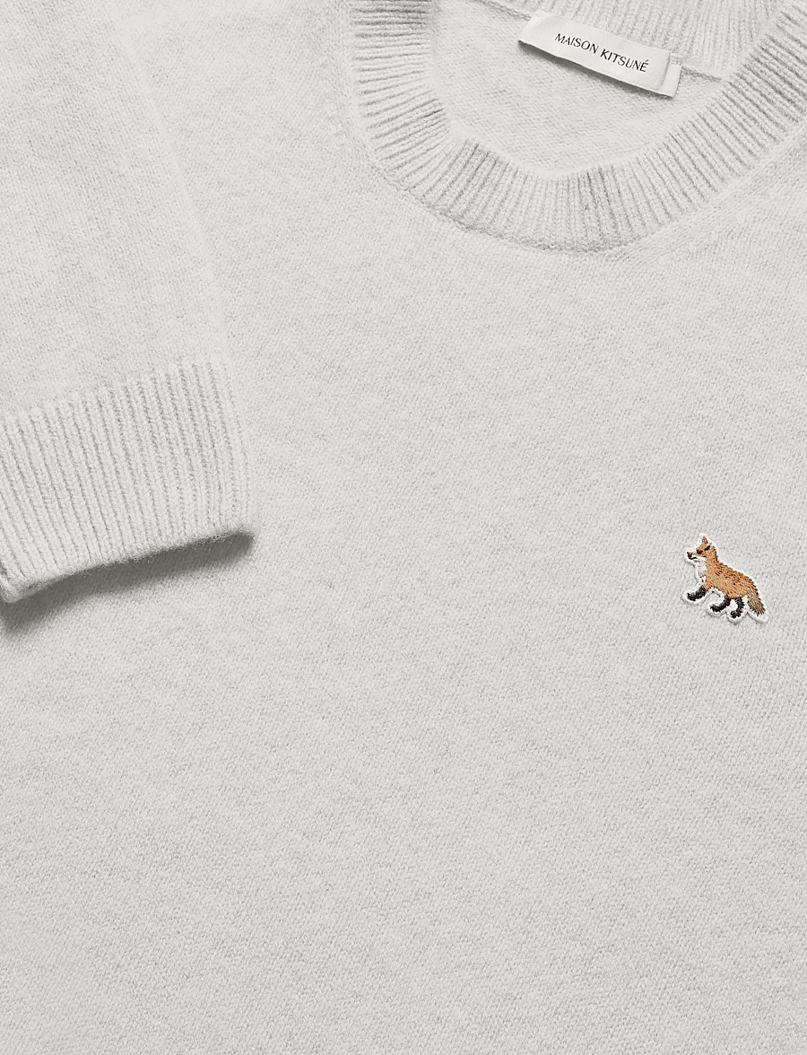 Maison Kitsune - BABY FOX PATCH REGULAR JUMPER - rundhals - light grey melange - 2