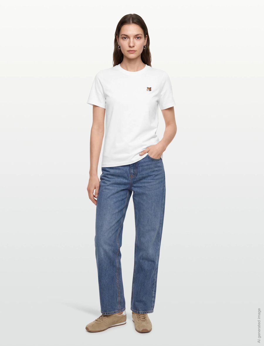 Maison Kitsune - FOX HEAD PATCH REGULAR TEE-SHIRT - t-shirts - white - 0