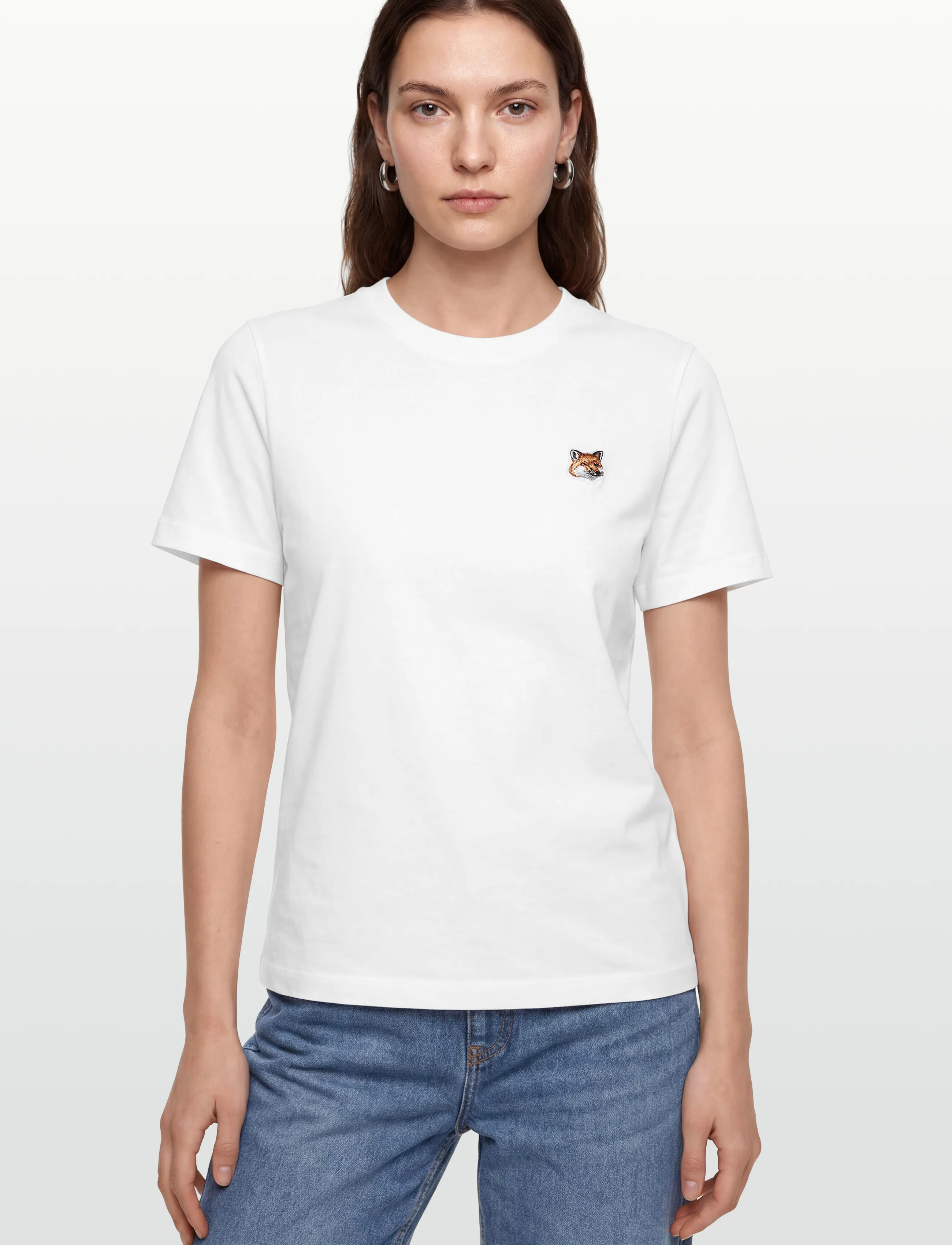 Maison Kitsune - FOX HEAD PATCH REGULAR TEE-SHIRT - t-shirts - white - 3