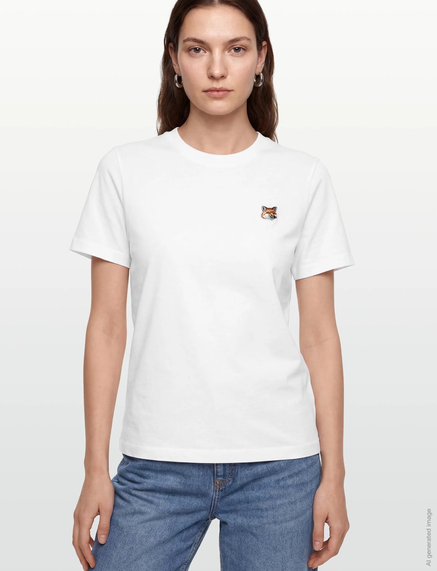 Maison Kitsune - FOX HEAD PATCH REGULAR TEE-SHIRT - t-shirts - white - 3