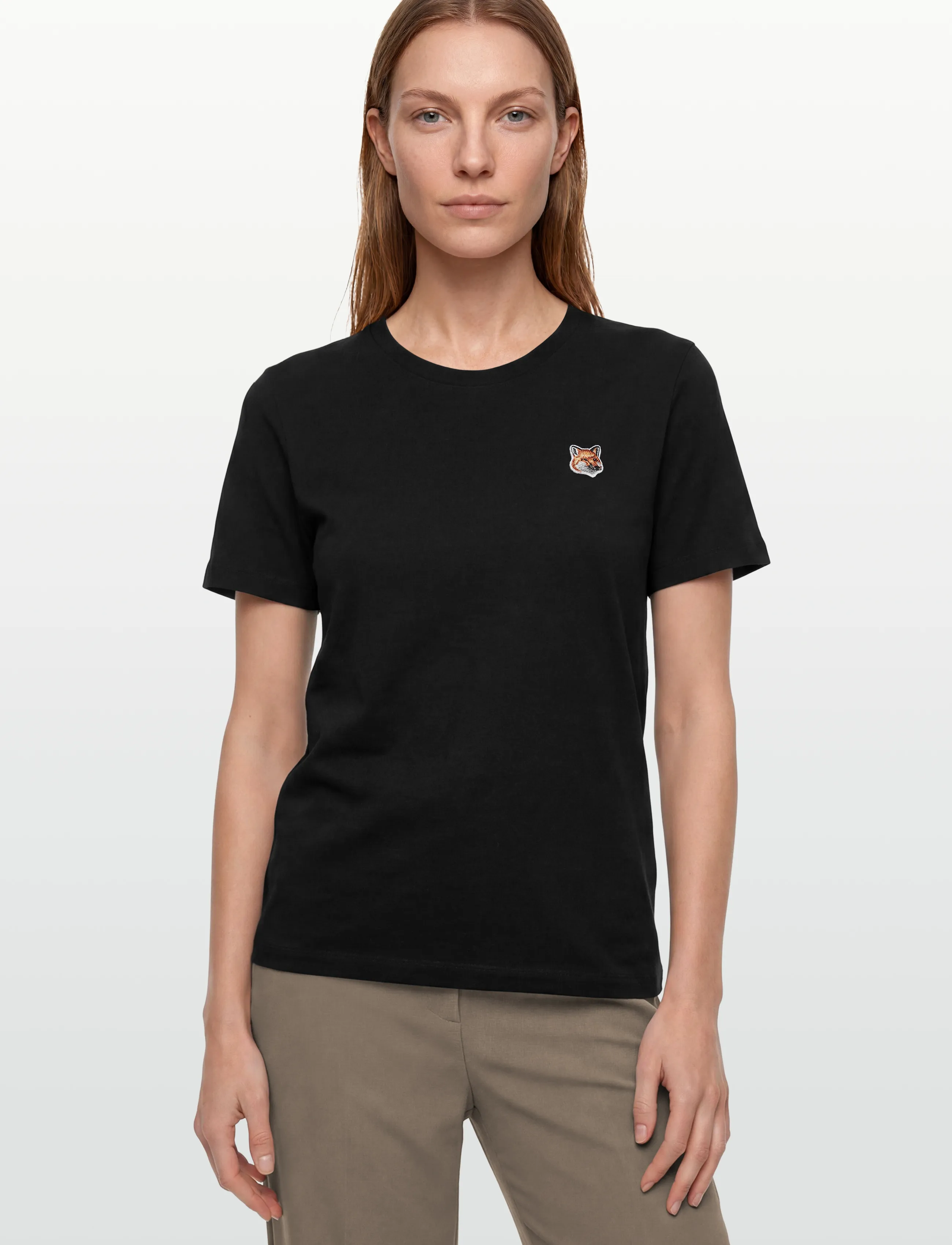 Maison Kitsune - FOX HEAD PATCH REGULAR TEE-SHIRT - t-shirts - black - 3