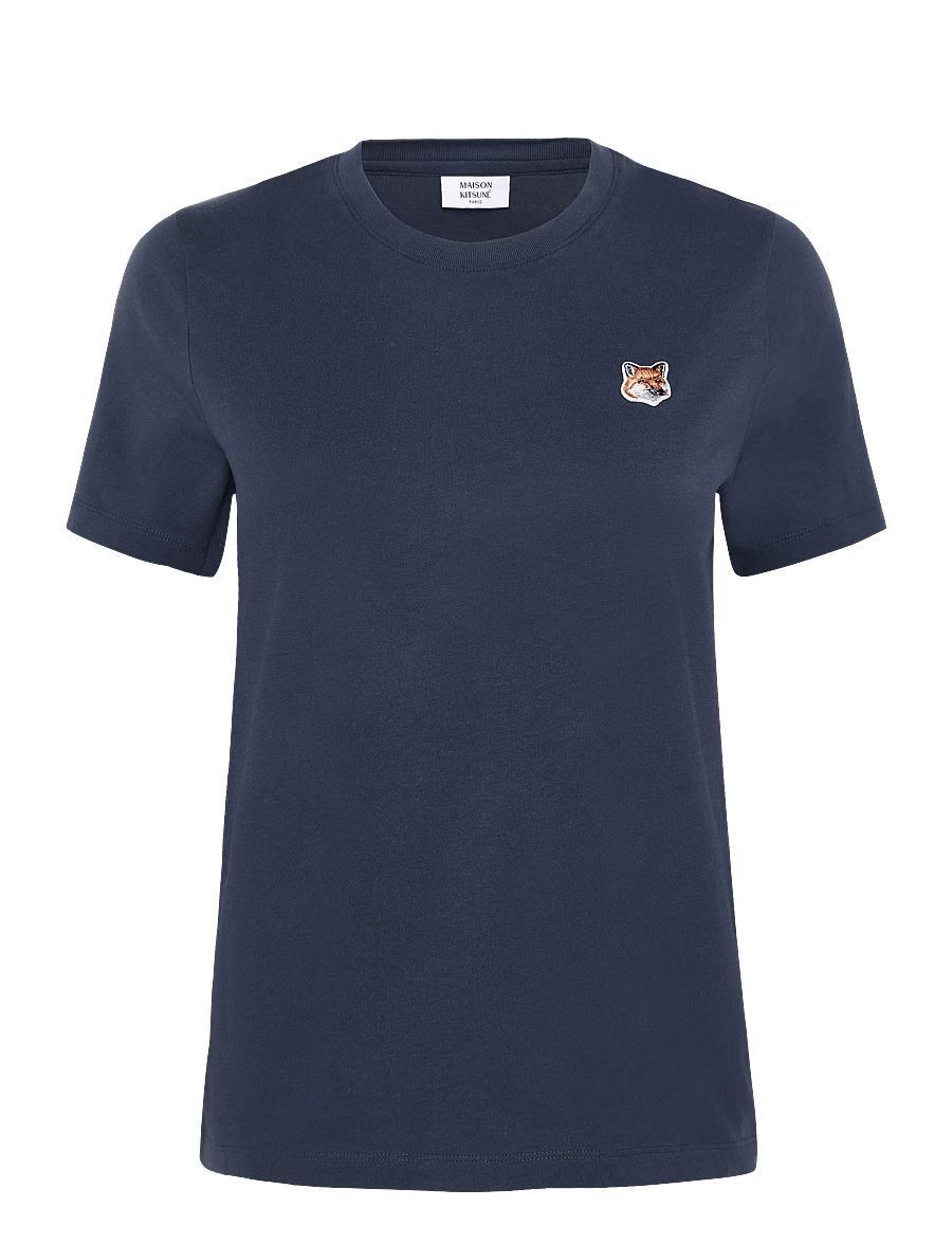 Maison Kitsune - FOX HEAD PATCH REGULAR TEE-SHIRT - t-shirts - ink blue - 1