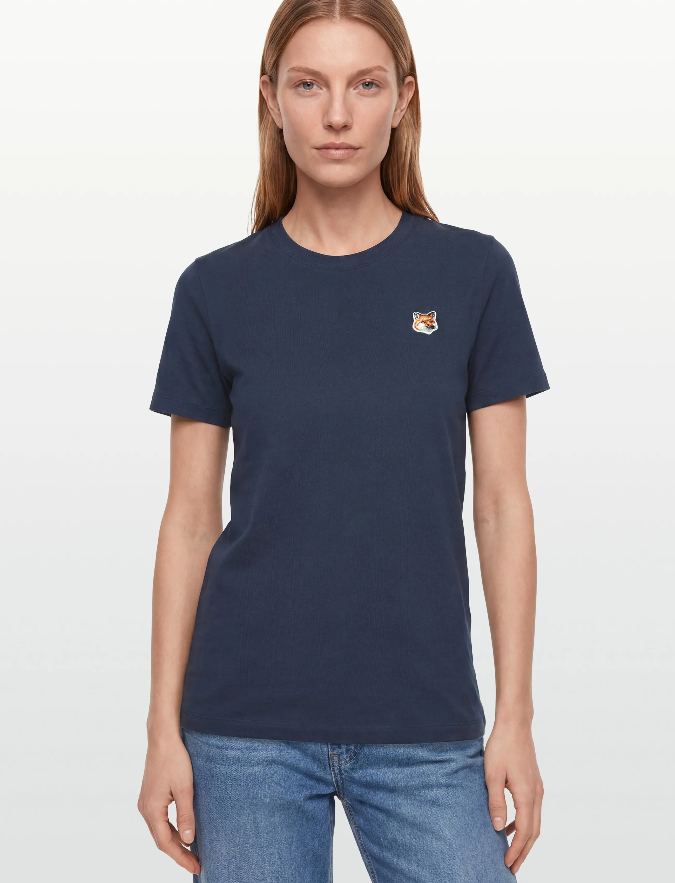 Maison Kitsune - FOX HEAD PATCH REGULAR TEE-SHIRT - t-shirts - ink blue - 3