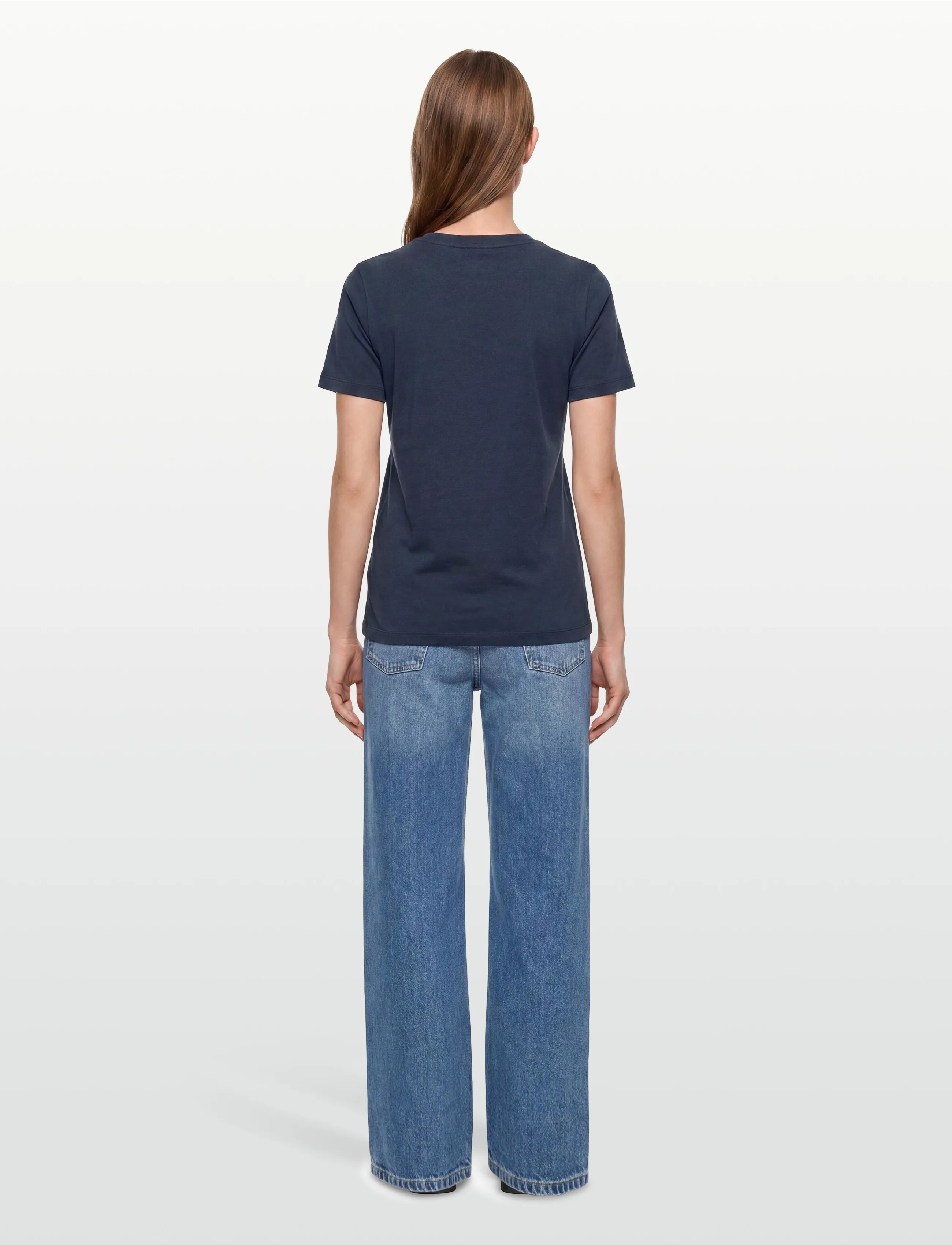 Maison Kitsune - FOX HEAD PATCH REGULAR TEE-SHIRT - t-shirts - ink blue - 4