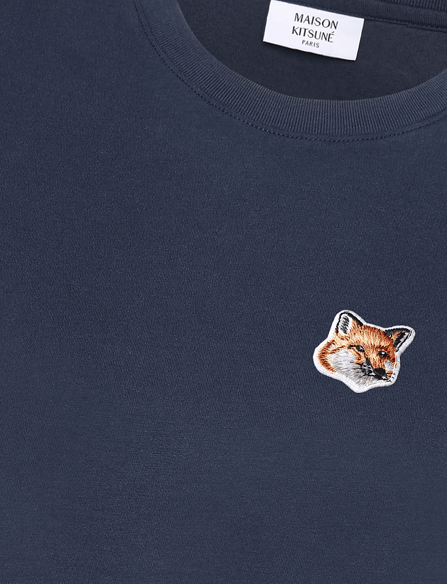 Maison Kitsune - FOX HEAD PATCH REGULAR TEE-SHIRT - t-shirts - ink blue - 5