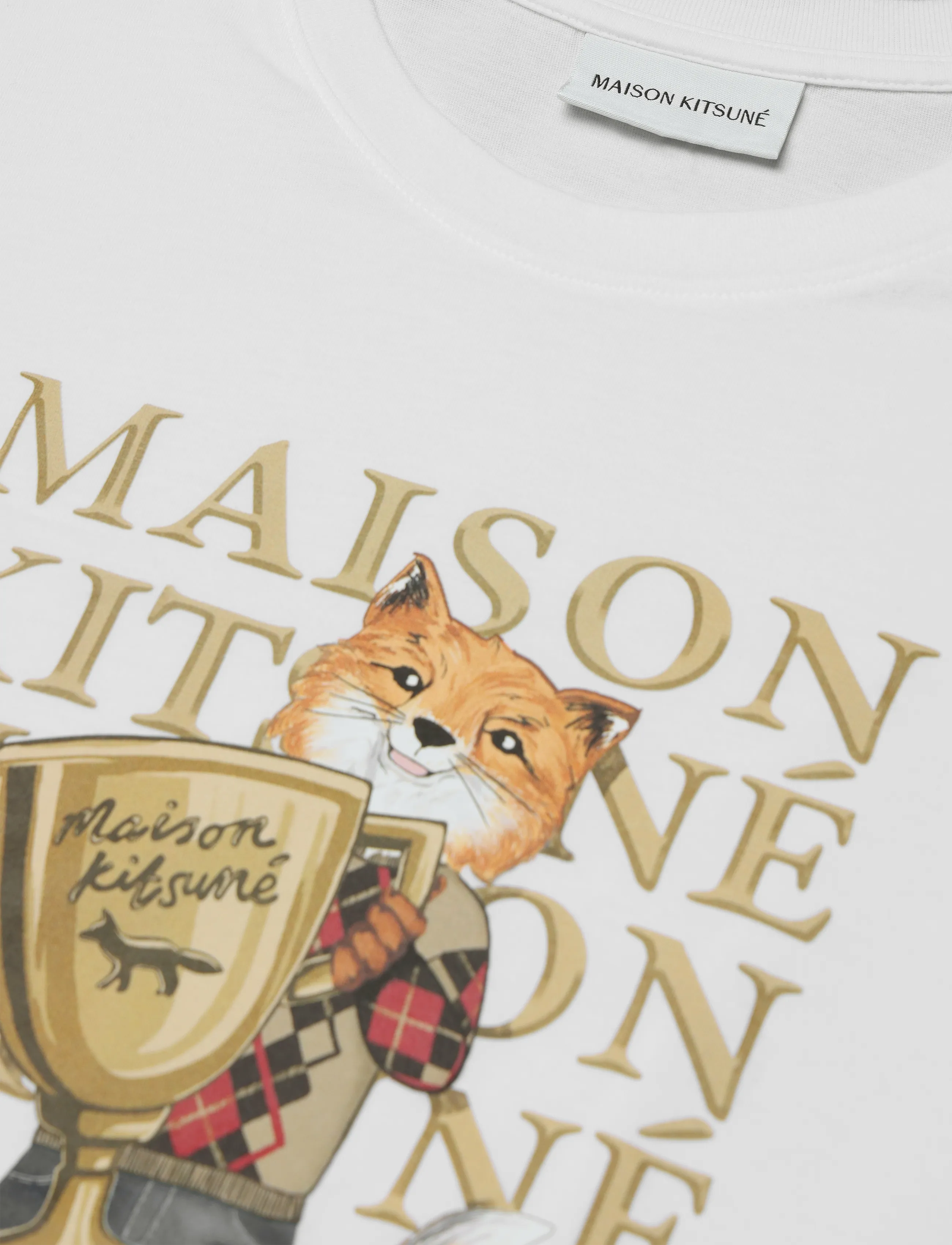 Maison Kitsune - FOX CHAMPION REGULAR TEE-SHIRT - t-särgid - white - 5