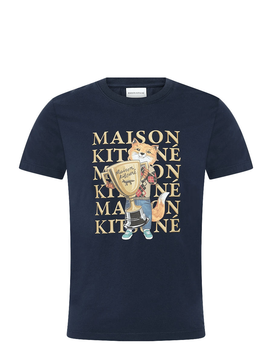 Maison Kitsune - FOX CHAMPION REGULAR TEE-SHIRT - t-shirts - navy - 0