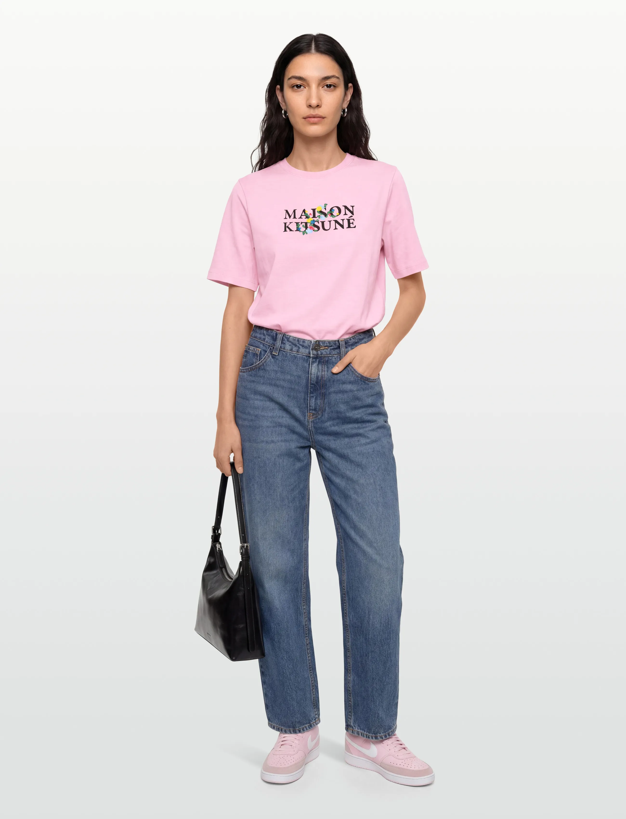 Maison Kitsune - MAISON KITSUNE FLOWERS COMFORT TEE-SHIRT - t-shirts - pale pink - 0