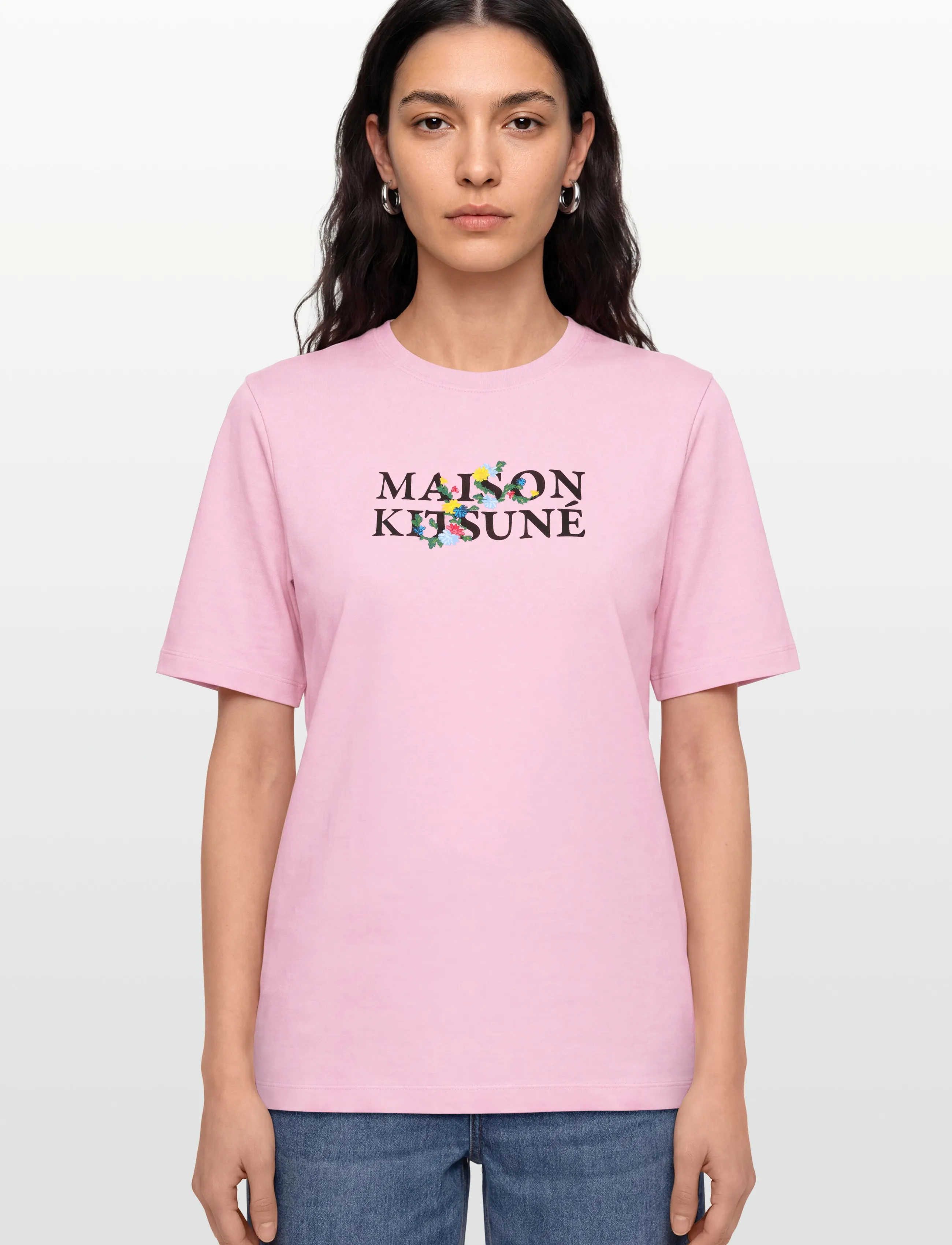 Maison Kitsune - MAISON KITSUNE FLOWERS COMFORT TEE-SHIRT - t-shirts - pale pink - 3