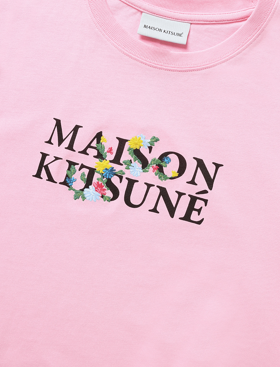 Maison Kitsune - MAISON KITSUNE FLOWERS COMFORT TEE-SHIRT - t-shirts - pale pink - 5