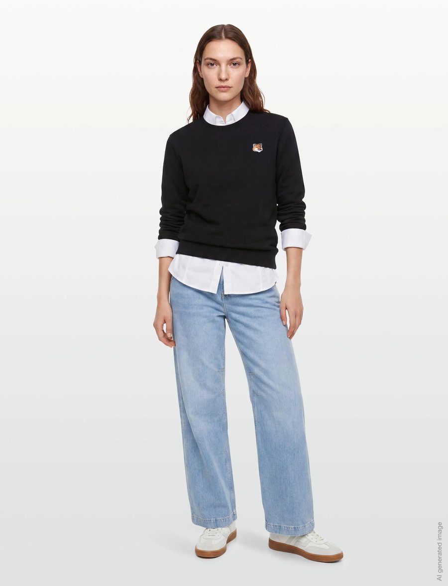 Maison Kitsune - FOX HEAD PATCH REGULAR SWEATSHIRT - sweatshirts - black - 0