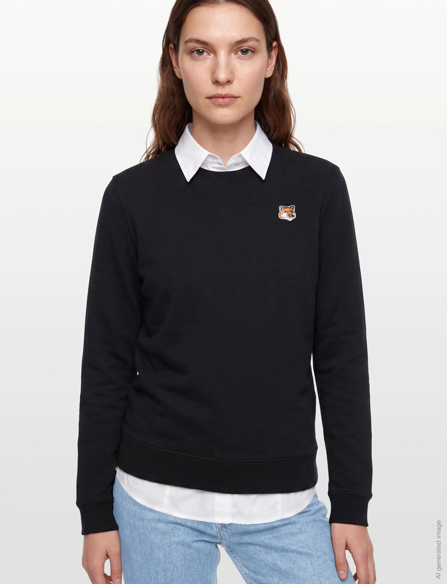 Maison Kitsune - FOX HEAD PATCH REGULAR SWEATSHIRT - sweatshirts - black - 3