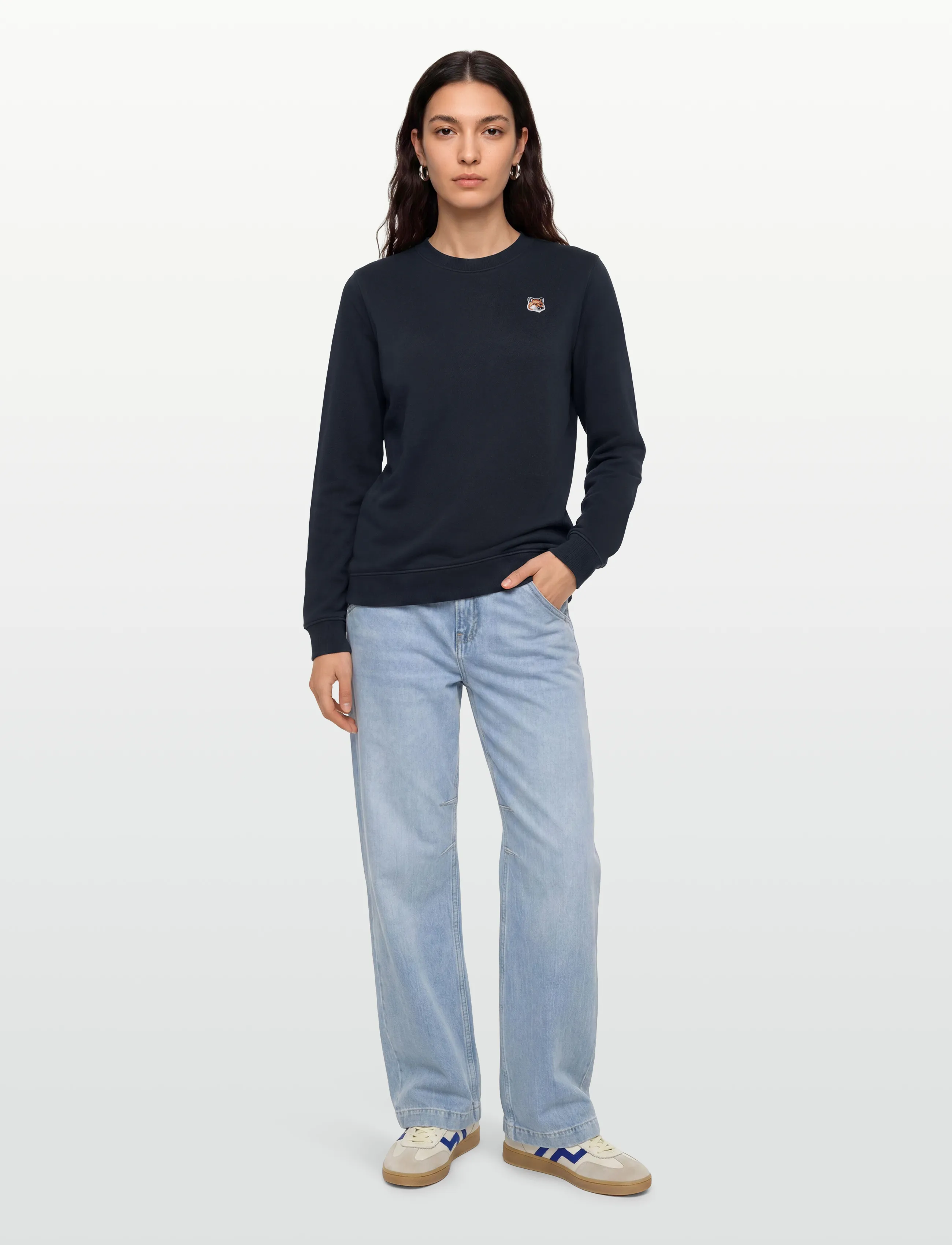 Maison Kitsune - FOX HEAD PATCH REGULAR SWEATSHIRT - sweatshirts - ink blue - 0