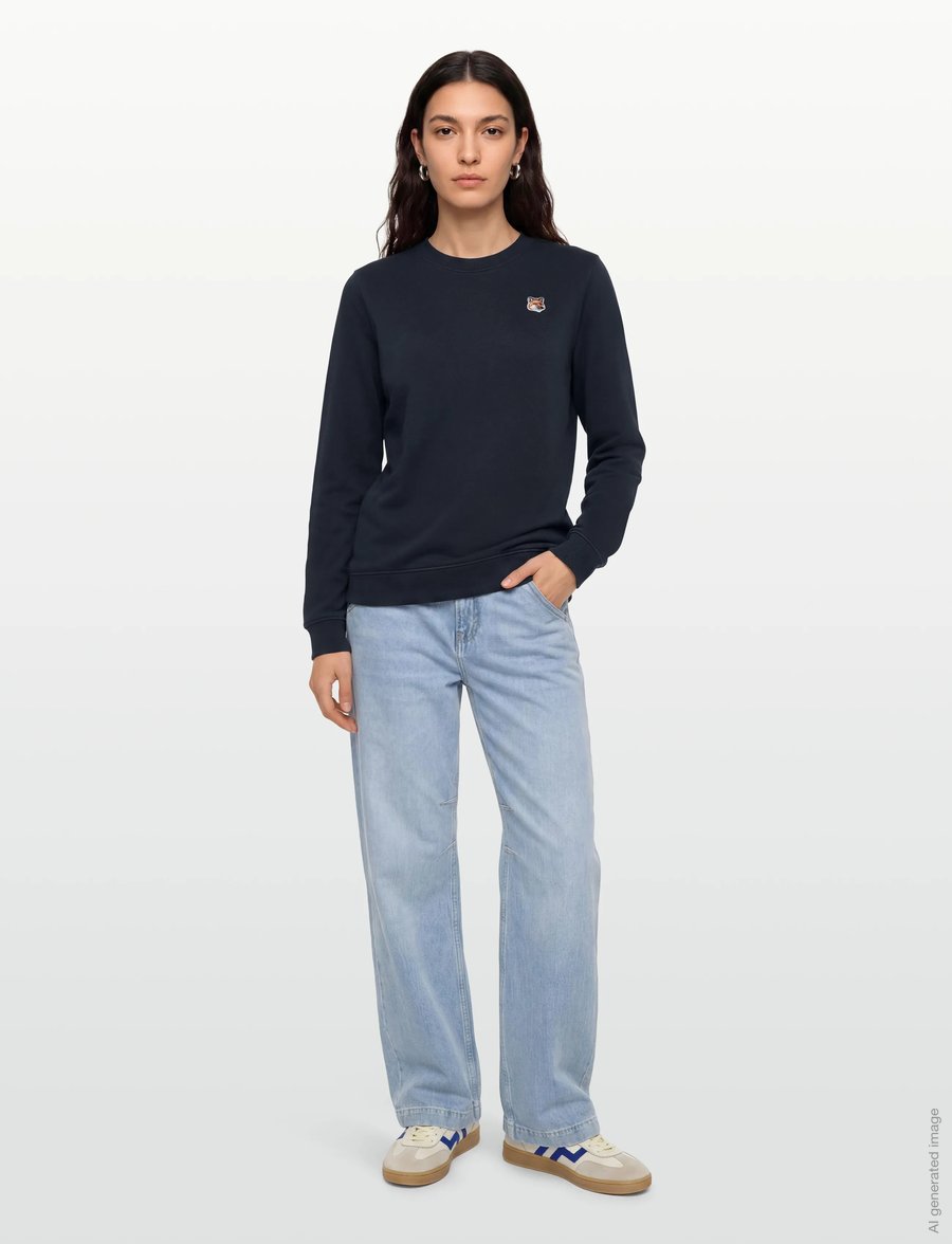 Maison Kitsune - FOX HEAD PATCH REGULAR SWEATSHIRT - sweatshirts - ink blue - 0