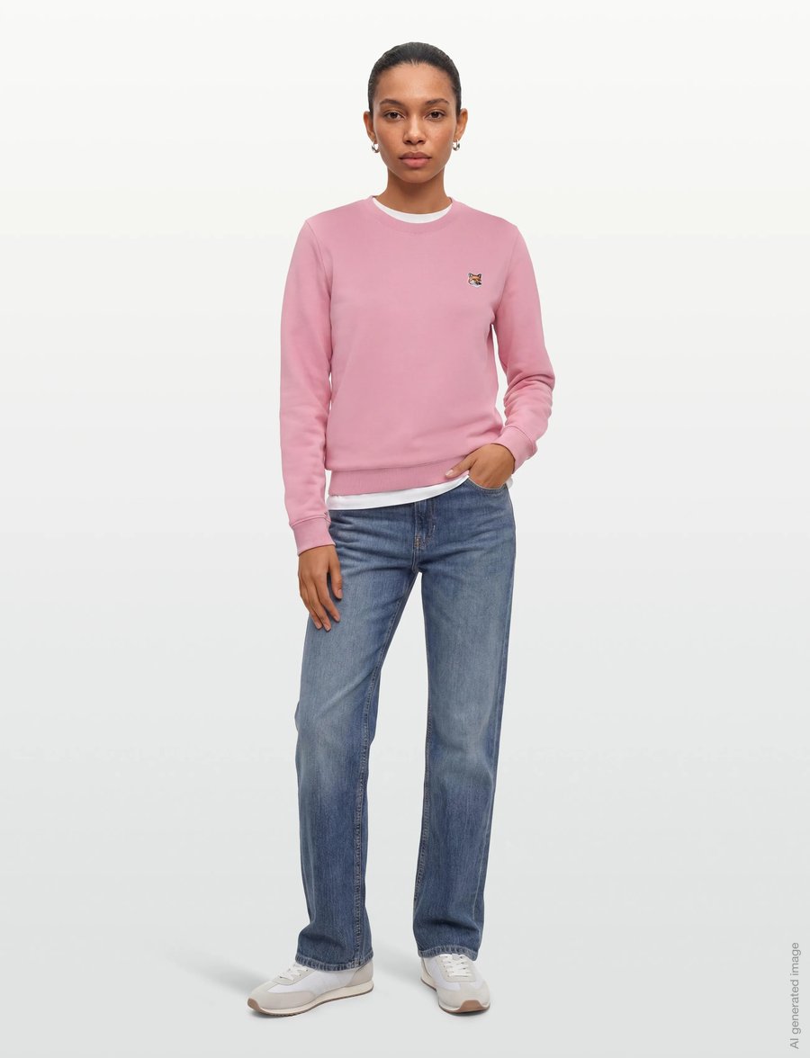 Maison Kitsune - FOX HEAD PATCH REGULAR SWEATSHIRT - sweatshirts - fae pink - 0