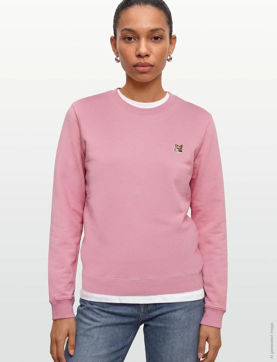 Maison Kitsune - FOX HEAD PATCH REGULAR SWEATSHIRT - sweatshirts - fae pink - 3