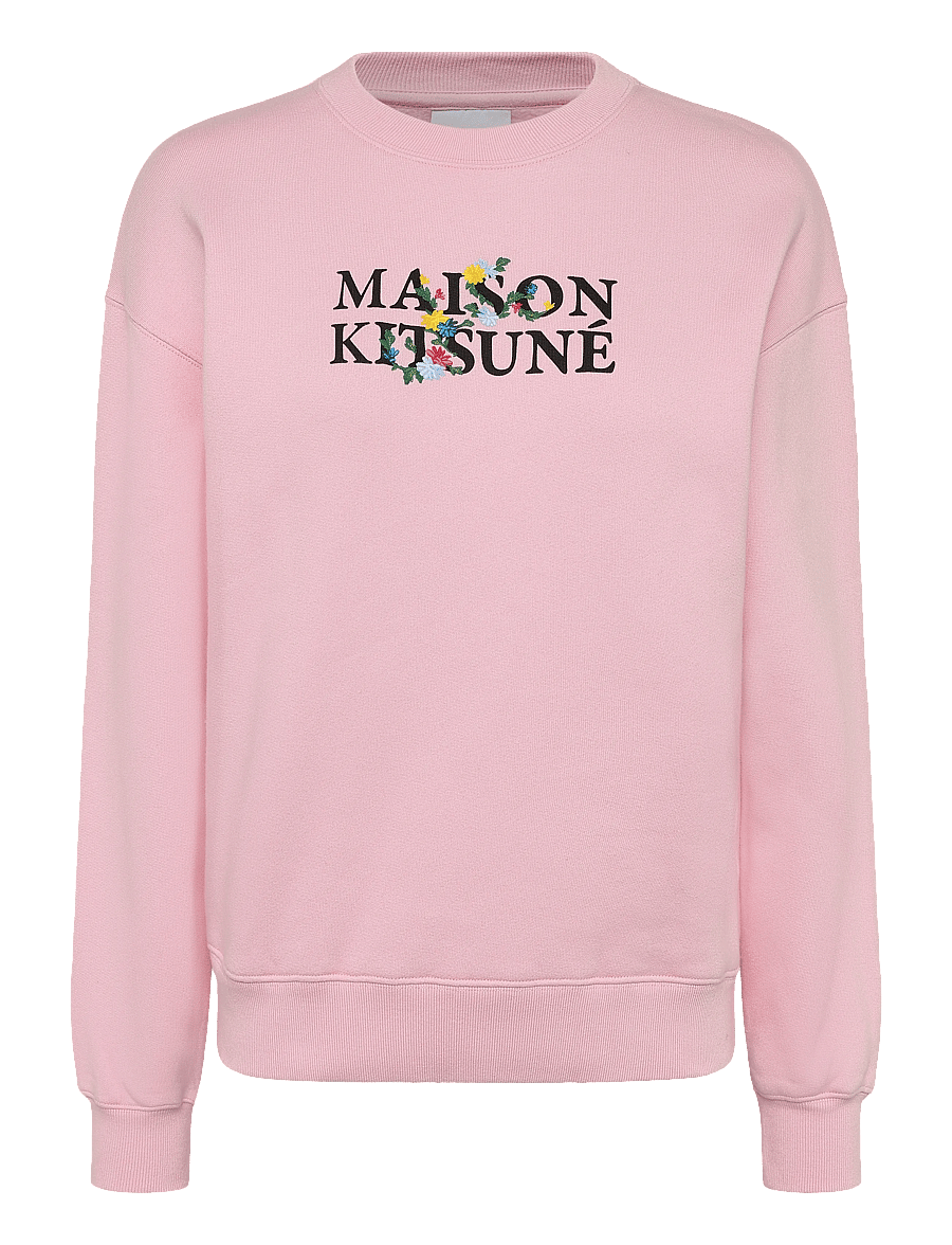 Maison Kitsune - MAISON KITSUNE FLOWERS COMFORT SWEATSHIRT - vardagsstil - pale pink - 1
