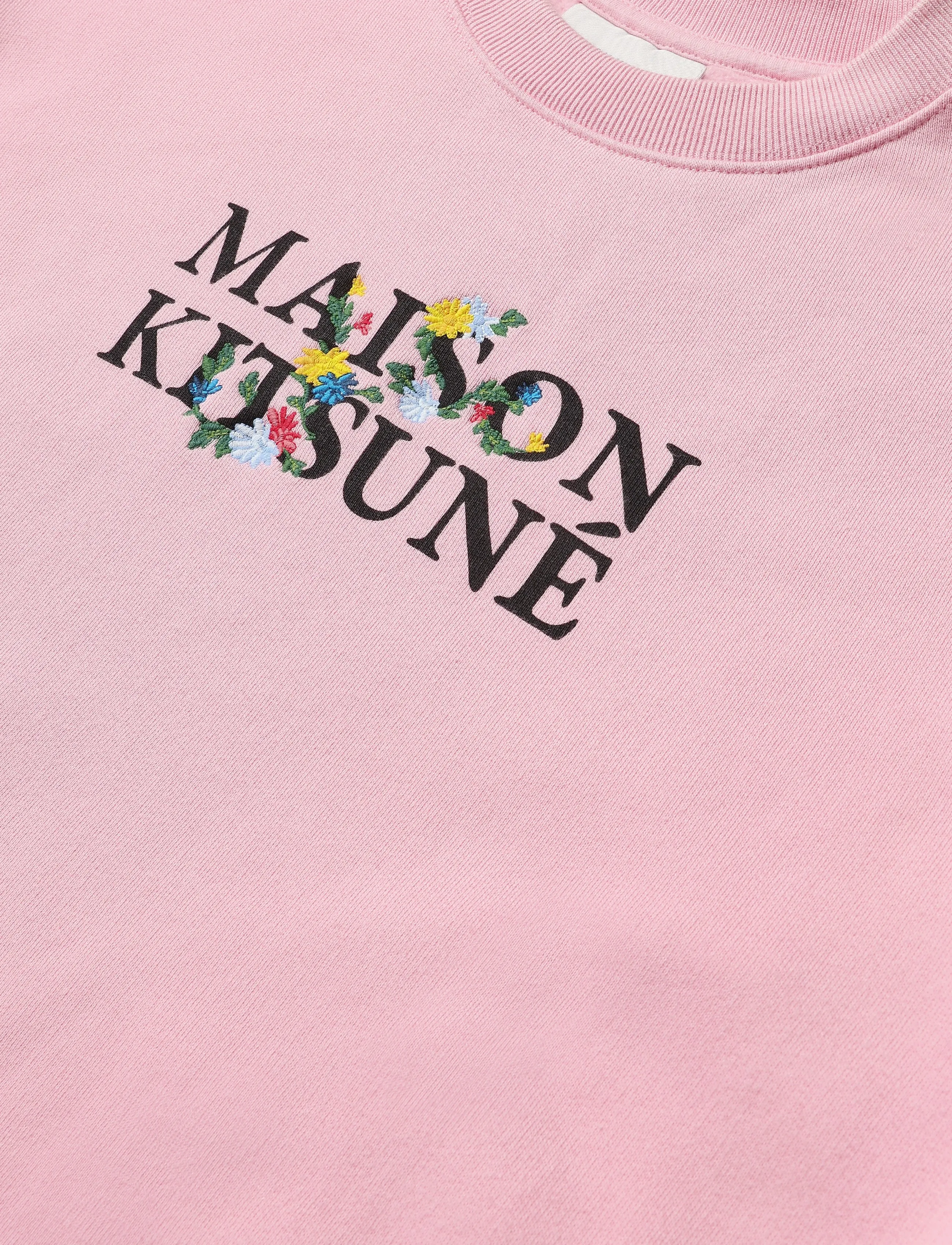 Maison Kitsune - MAISON KITSUNE FLOWERS COMFORT SWEATSHIRT - pale pink - 2
